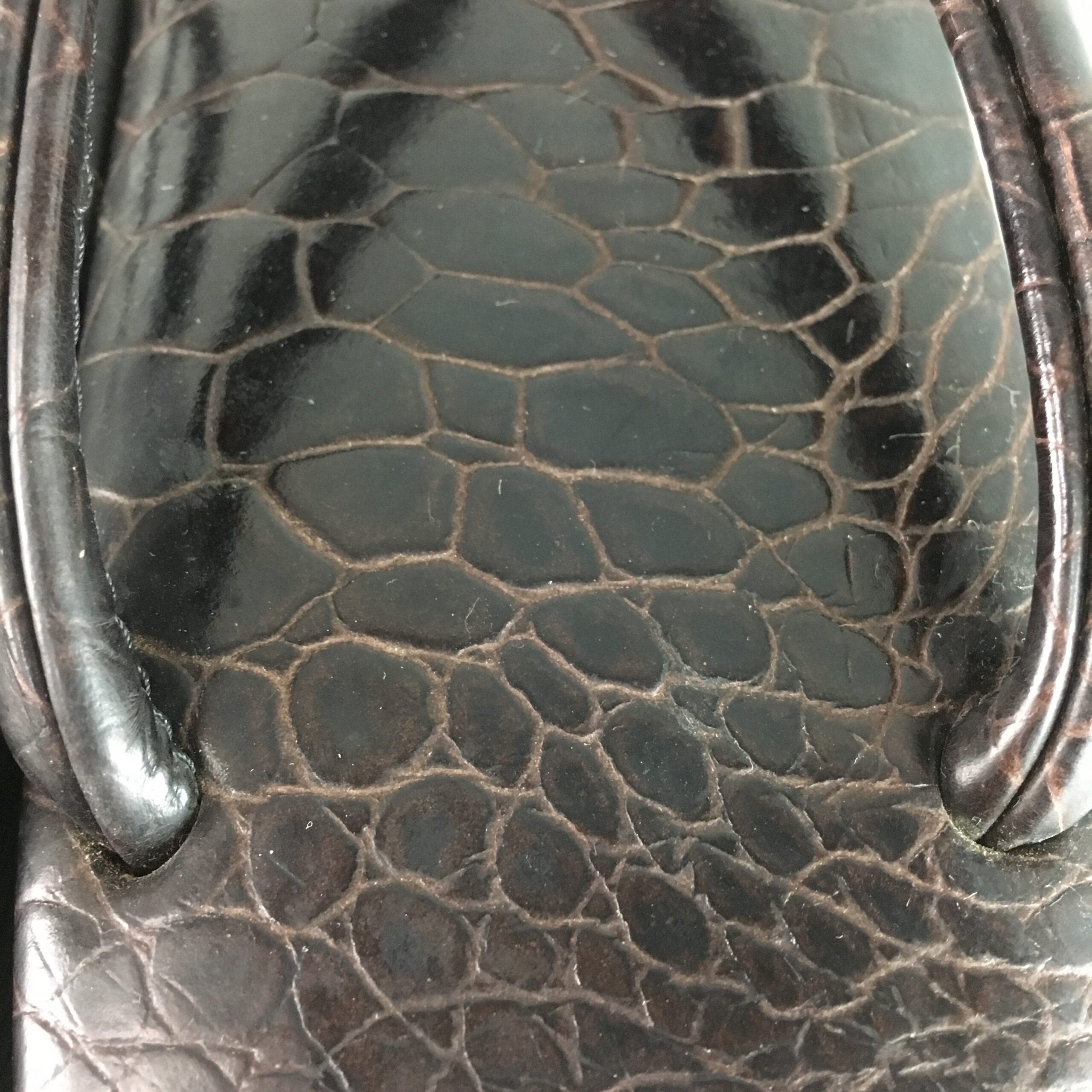 Japanese Sandals Zori Kimono Accessory Vtg Imitation Crocodile Leather J815