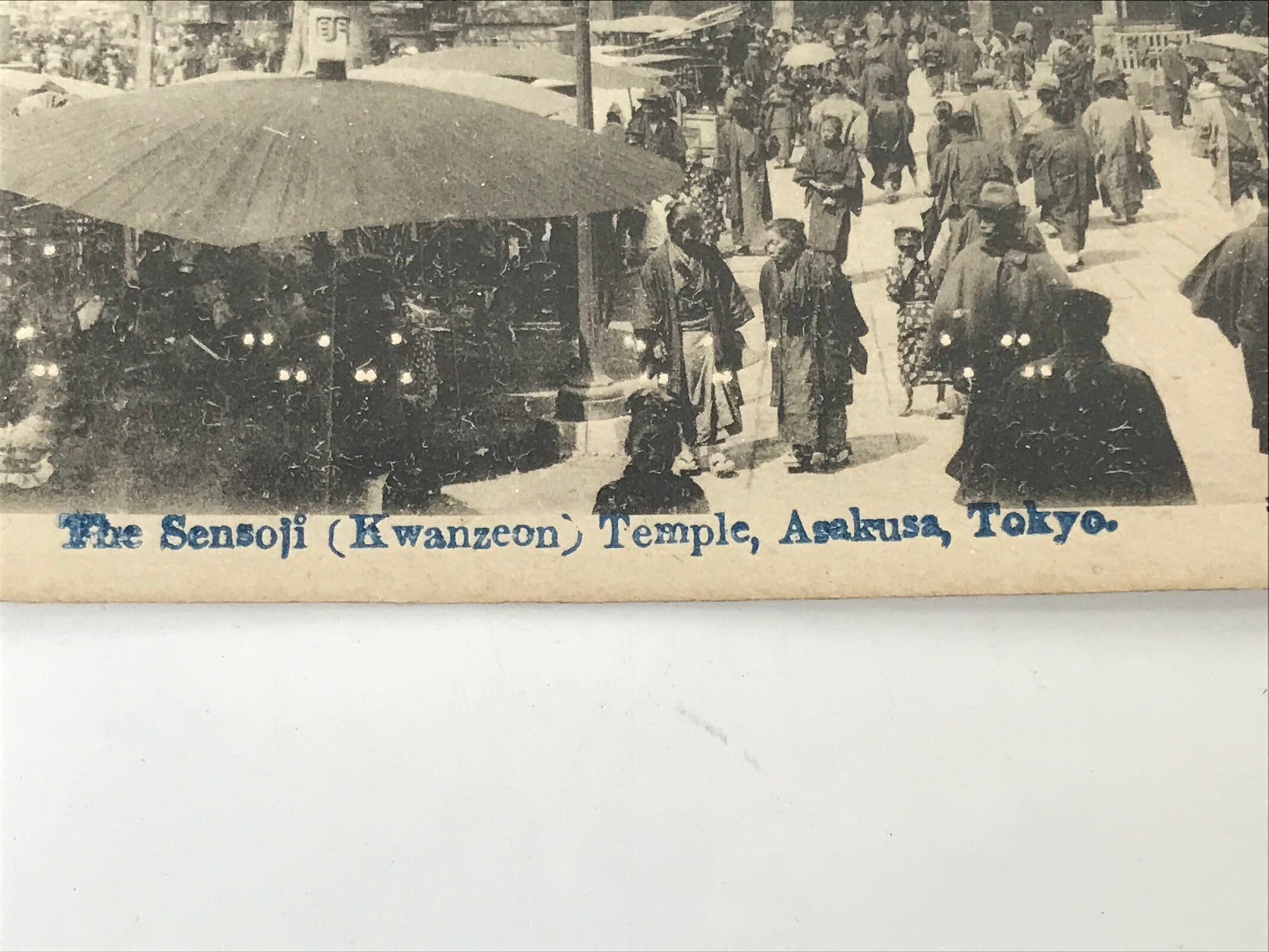 Japanese Sensoji Temple Postcard Asakusa Tokyo Souvenir Paper Black White P418