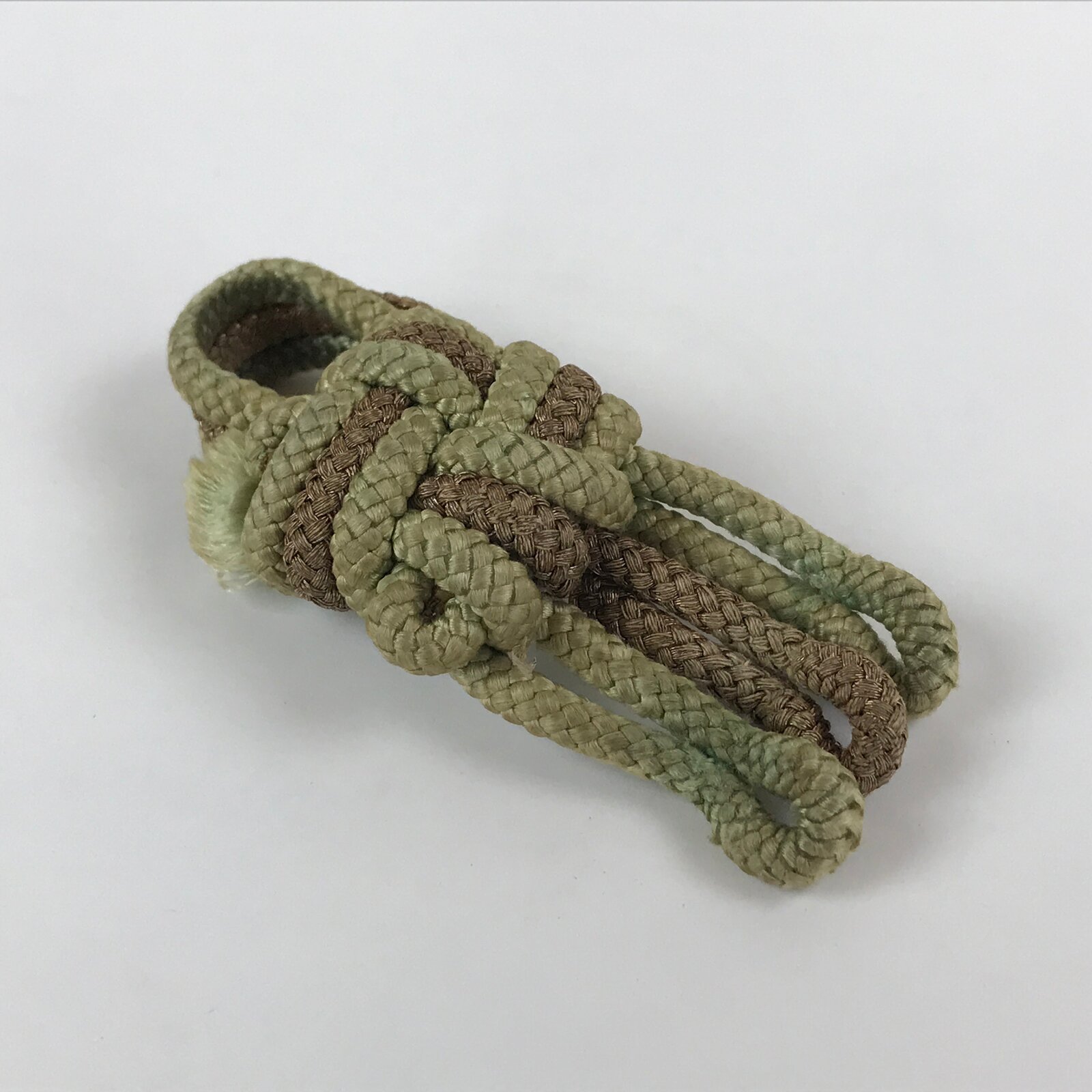 Japanese Shamisen String Anchor Neo Vtg Silk Cord Accessory Brown Green JK584