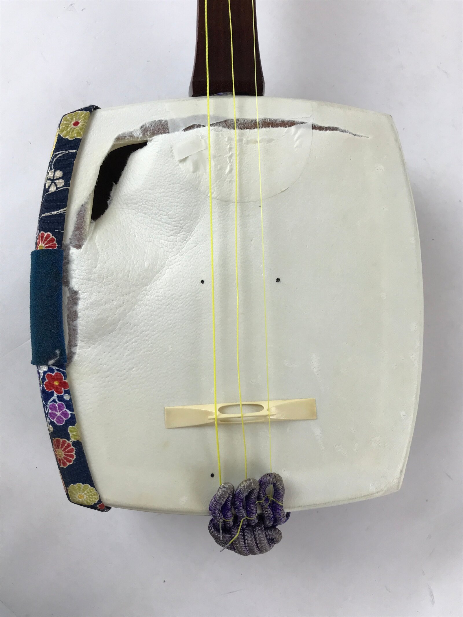 Japanese Shamisen With Case Vtg Traditional Wooden Instrument Dark Brown JK579