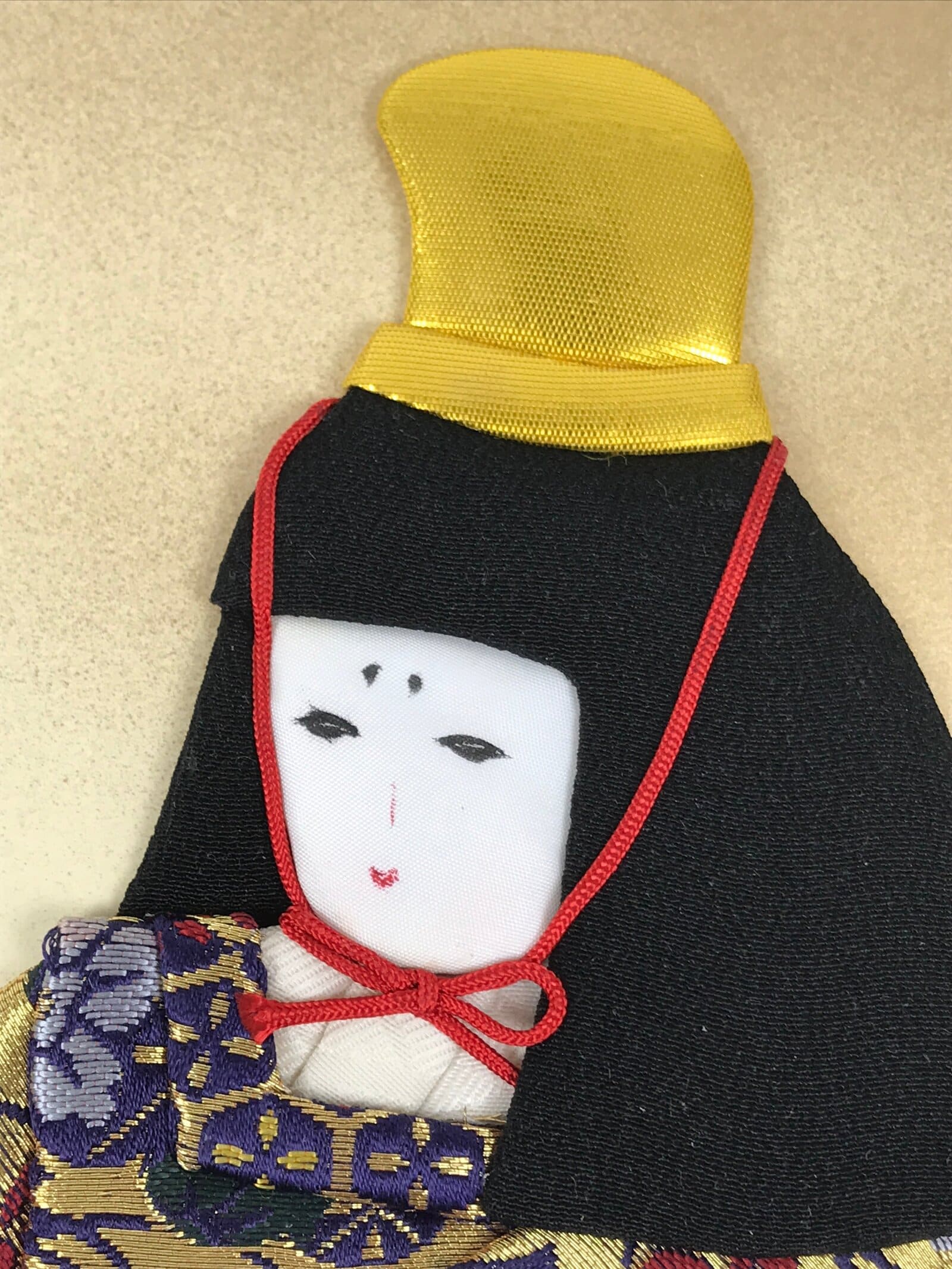 Japanese Shikishi Art Board Oshie Fabric Vtg Kimono Court Silk Temari A690