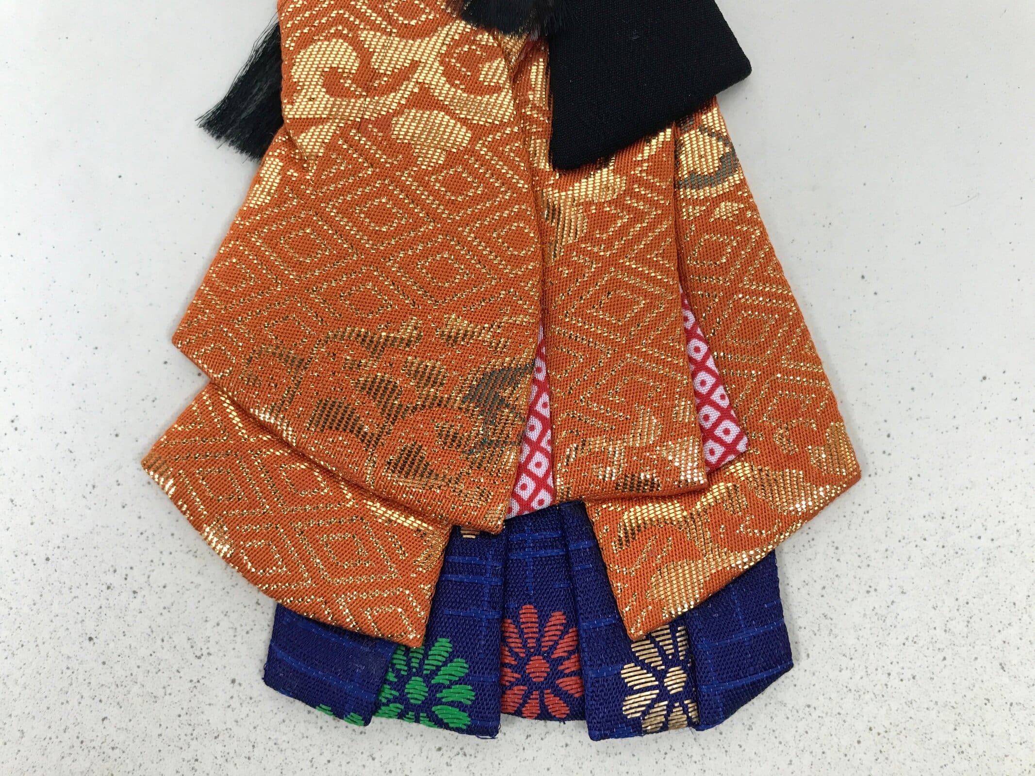 Japanese Shikishi Art Board Oshie Silk Fabric Kimono Woman Geisha Long Hair A787