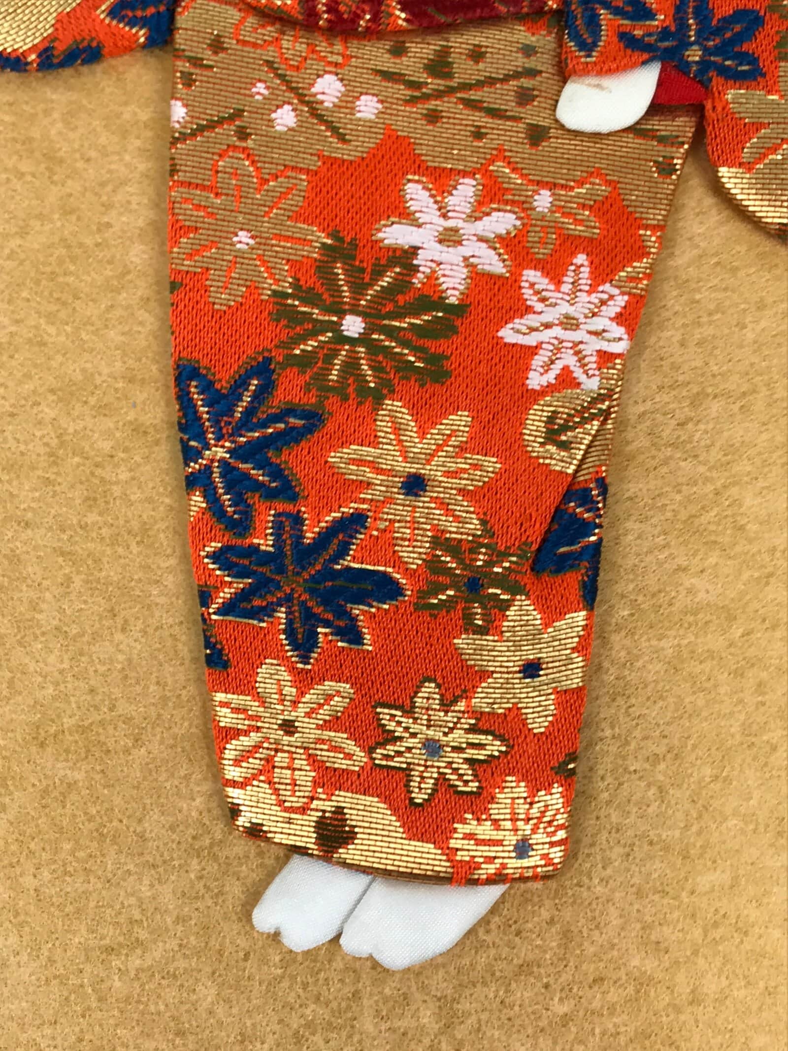 Japanese Shikishi Art Board Oshie Silk Fabric Vtg Kimono Woman Geisha Mask A775R