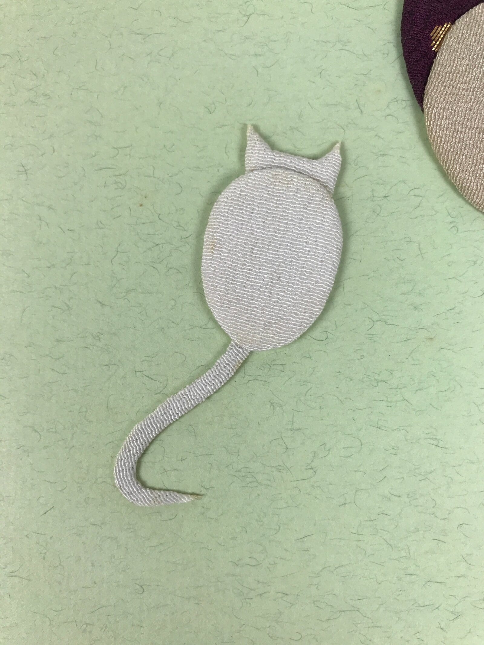 Japanese Shikishi Art Board Oshie Silk Fabric Vtg Zodiac Mouse Lucky Hammer A782