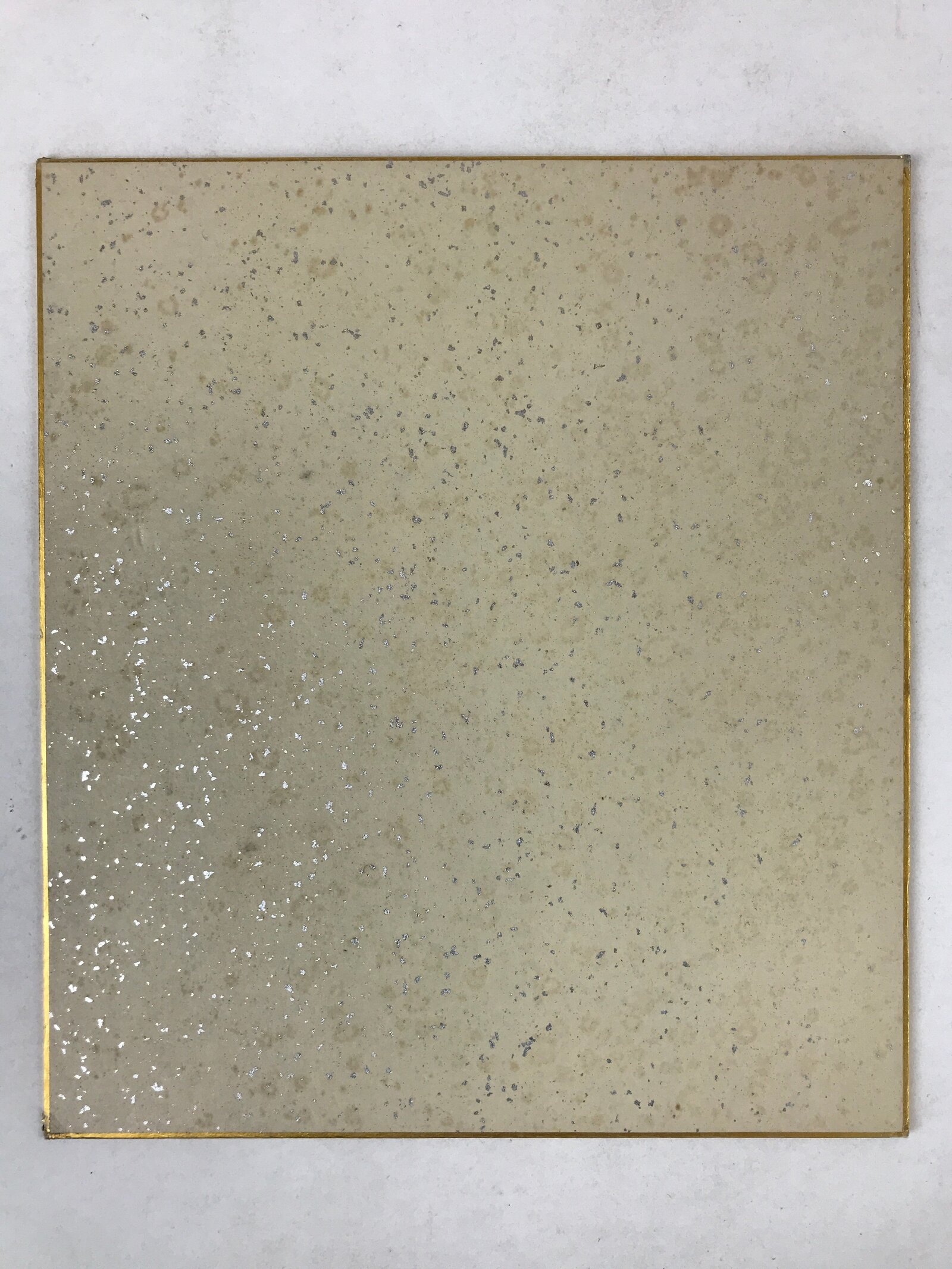 Japanese Shikishi Art Board Painting Flowers Green Red Blue With Black Text A601