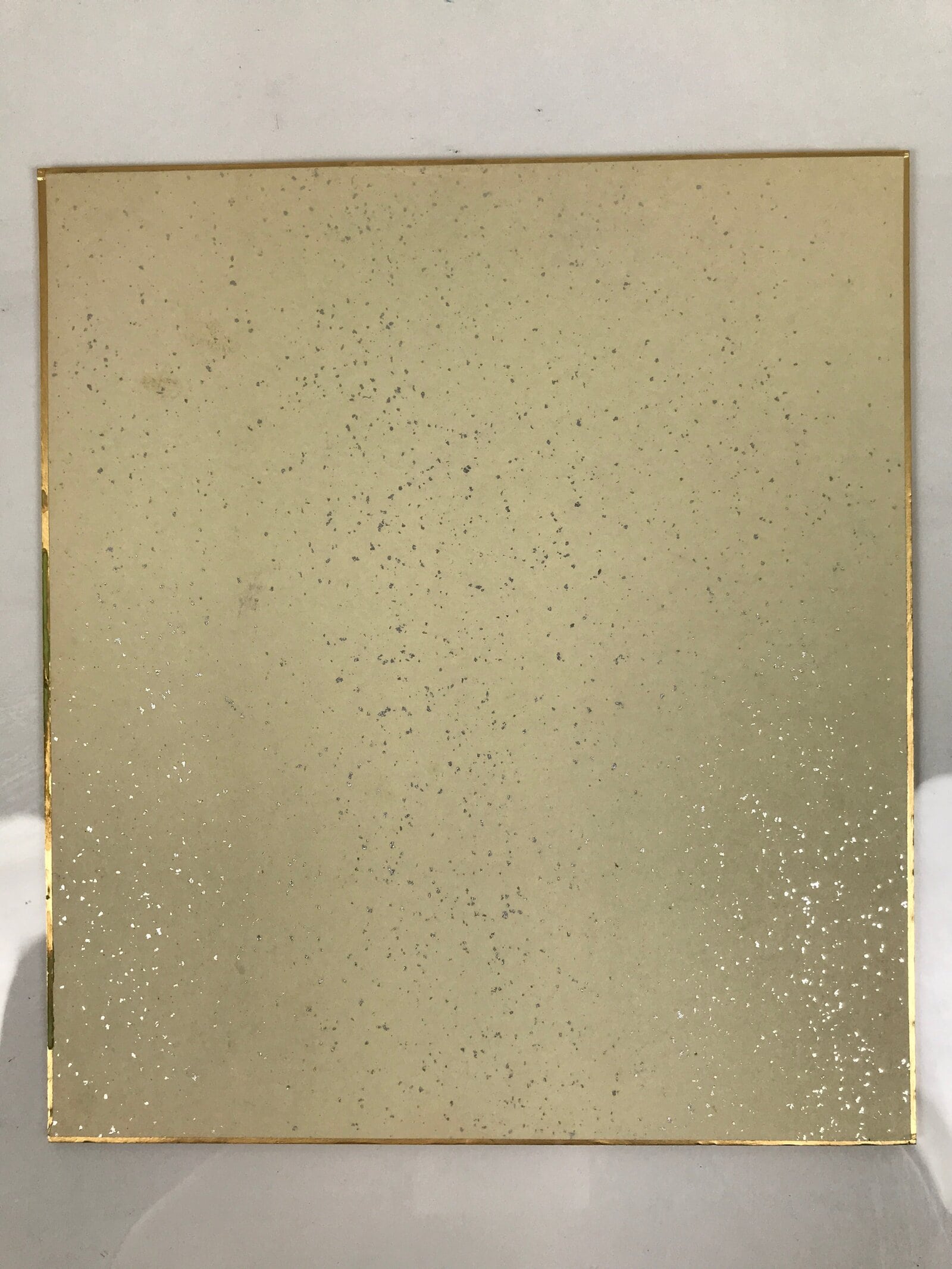 Japanese Shikishi Art Board Painting Vtg Bell Flower Kikyo Blue White Green A819