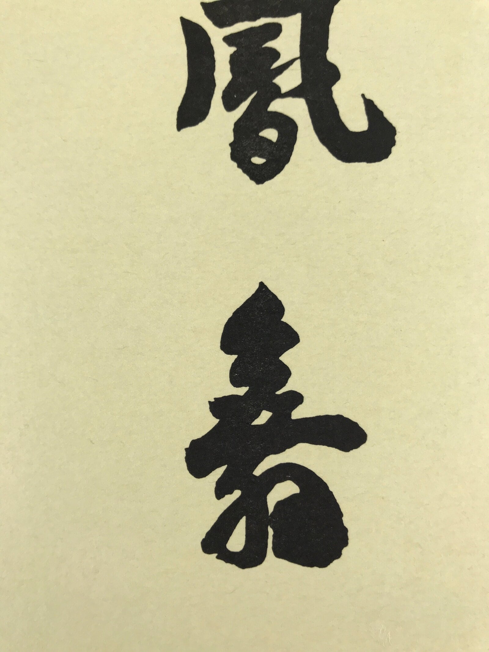 Japanese Shikishi Art Board Painting Vtg Zen Calligraphy Black A676