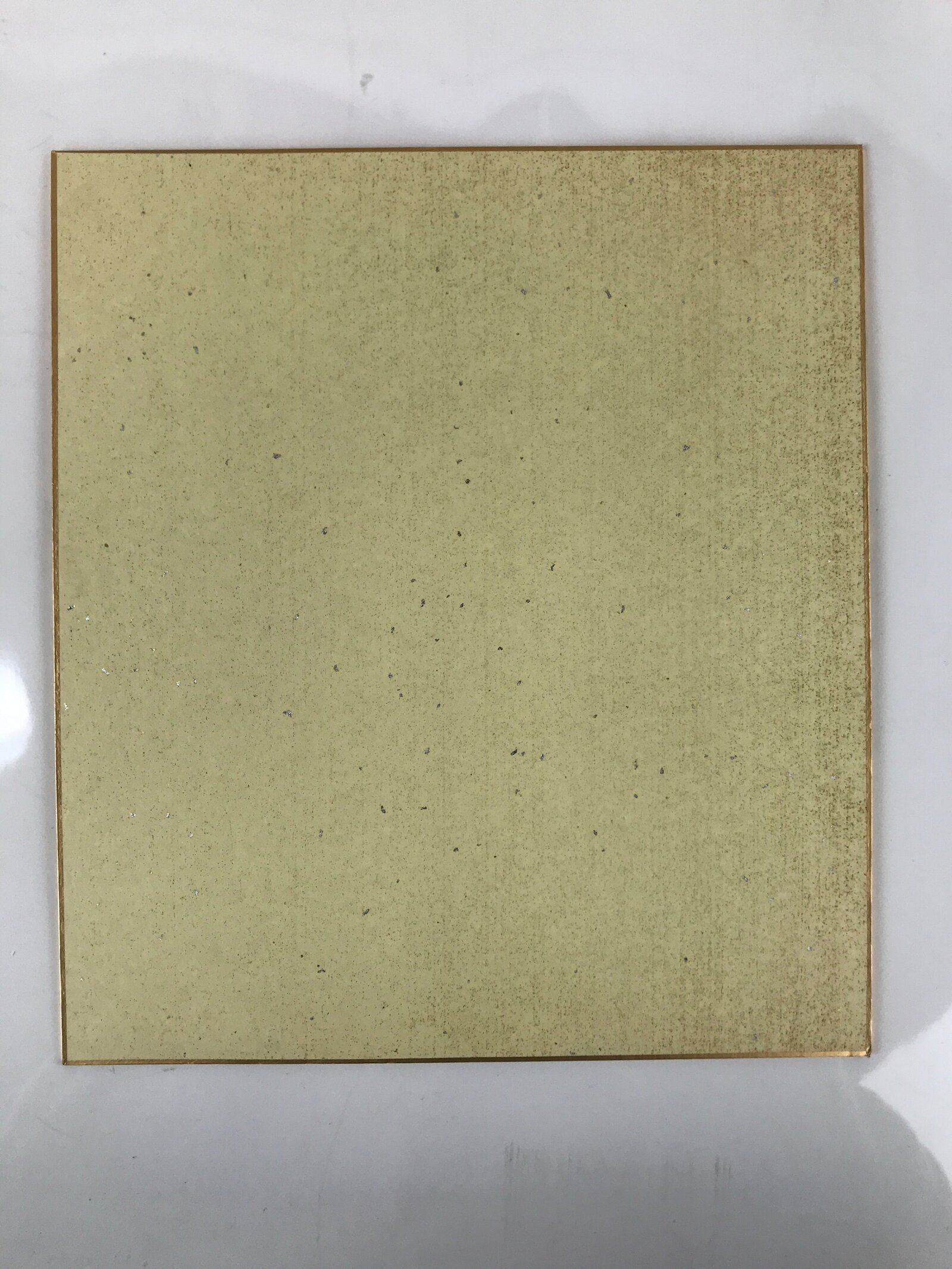 Japanese Shikishi Art Board Painting Vtg Zen Calligraphy Black A676