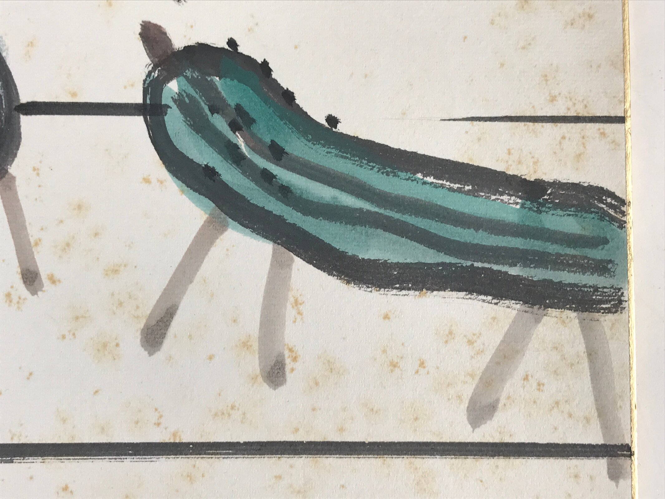 Japanese Shikishi Art Board Vtg Art Painting Nihonga Picture Display Obon Festiv