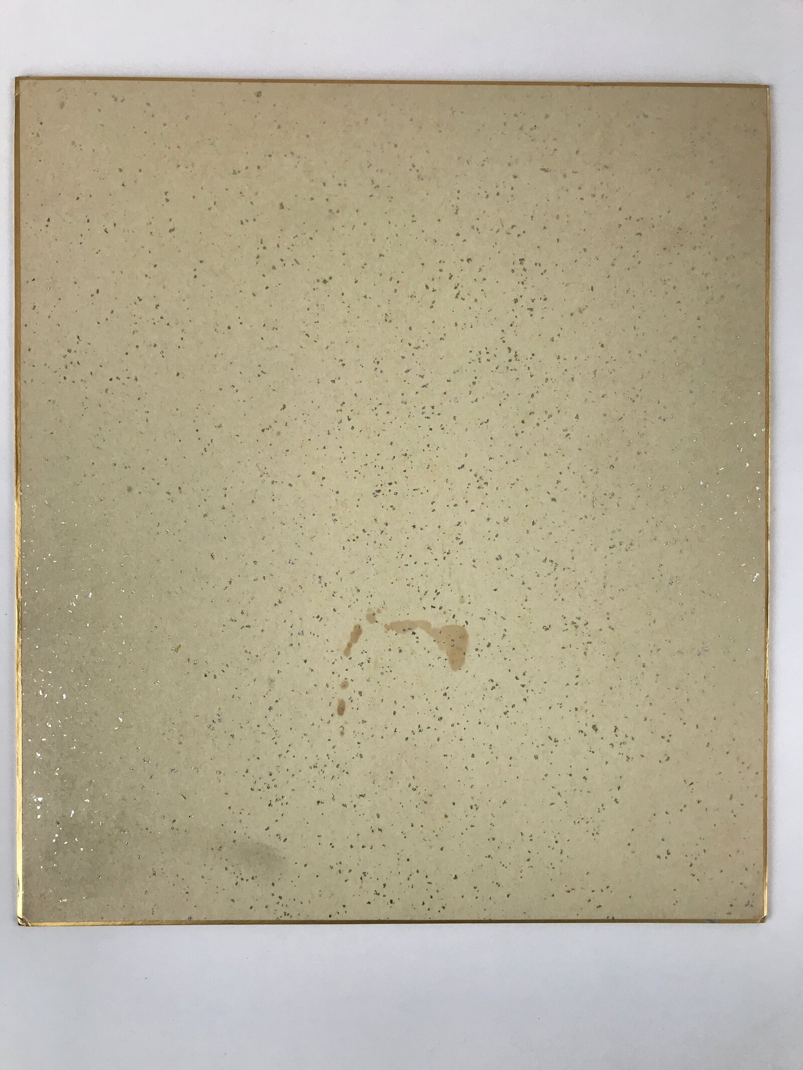 Japanese Shikishi Art Board Vtg Bridge River Village Landscape Black White A622