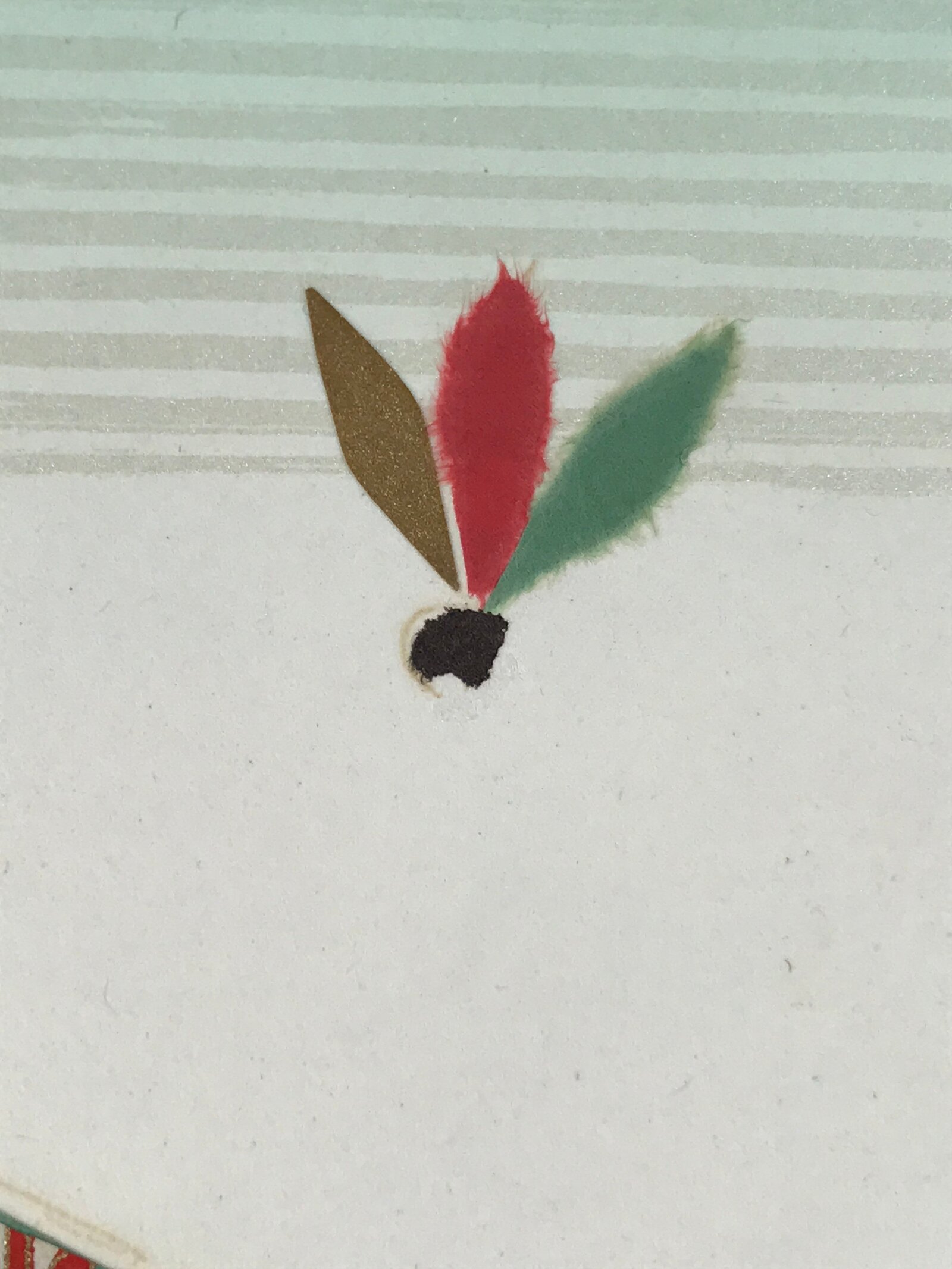 Japanese Shikishi Art Board Vtg Chigiri Takehebi Bamboo Snake Toy Green A623