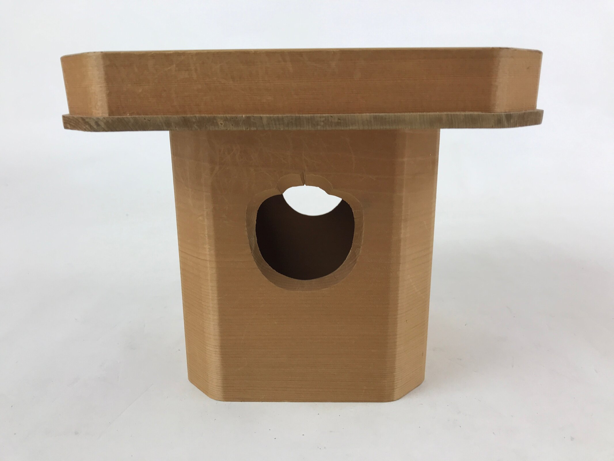 Japanese Shinto Buddhist Wooden Offering Tray Sanbou Vtg Sanpo Altar Brown BA150