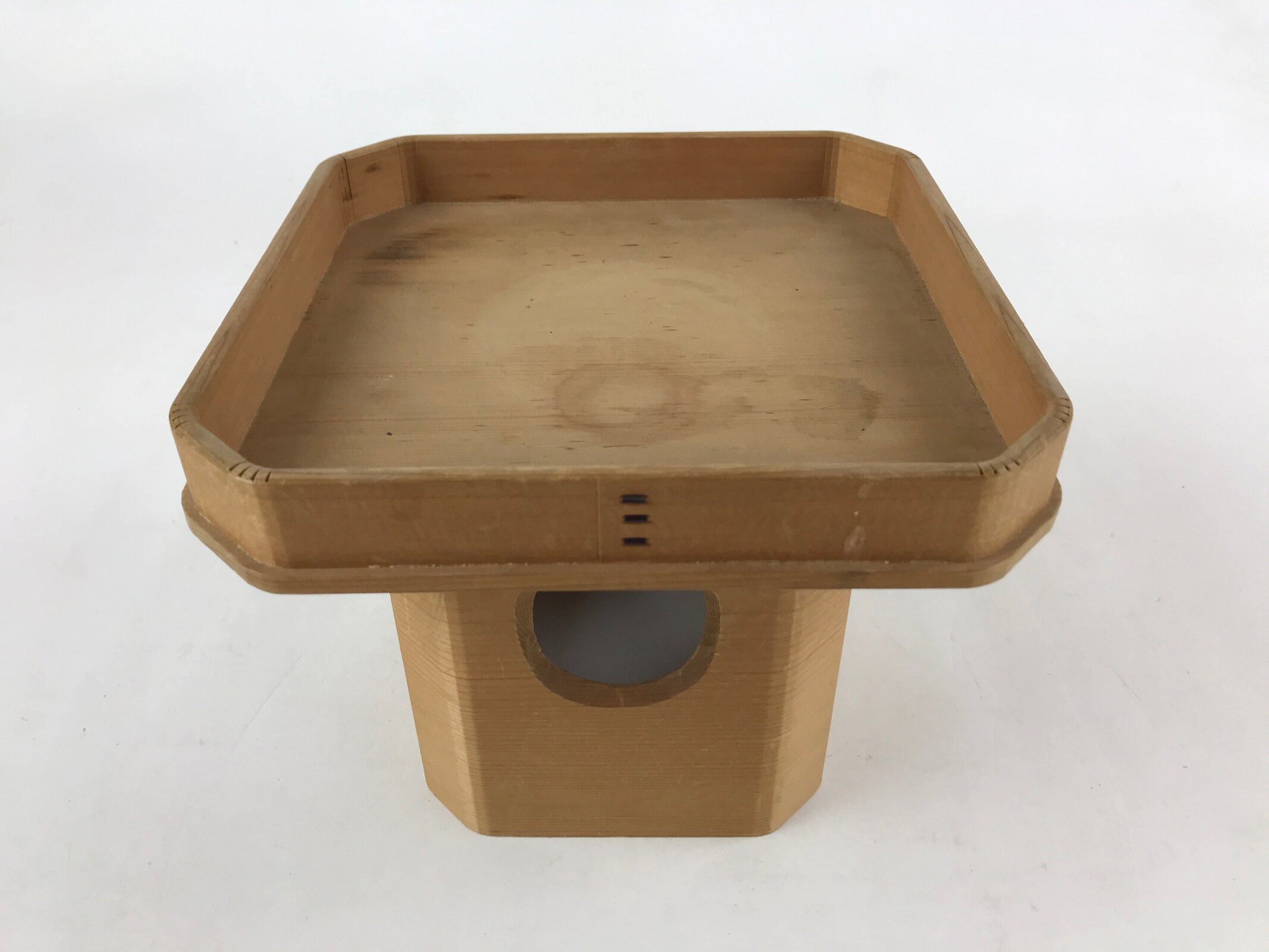 Japanese Shinto Buddhist Wooden Offering Tray Sanbou Vtg Sanpo Altar Brown BA150