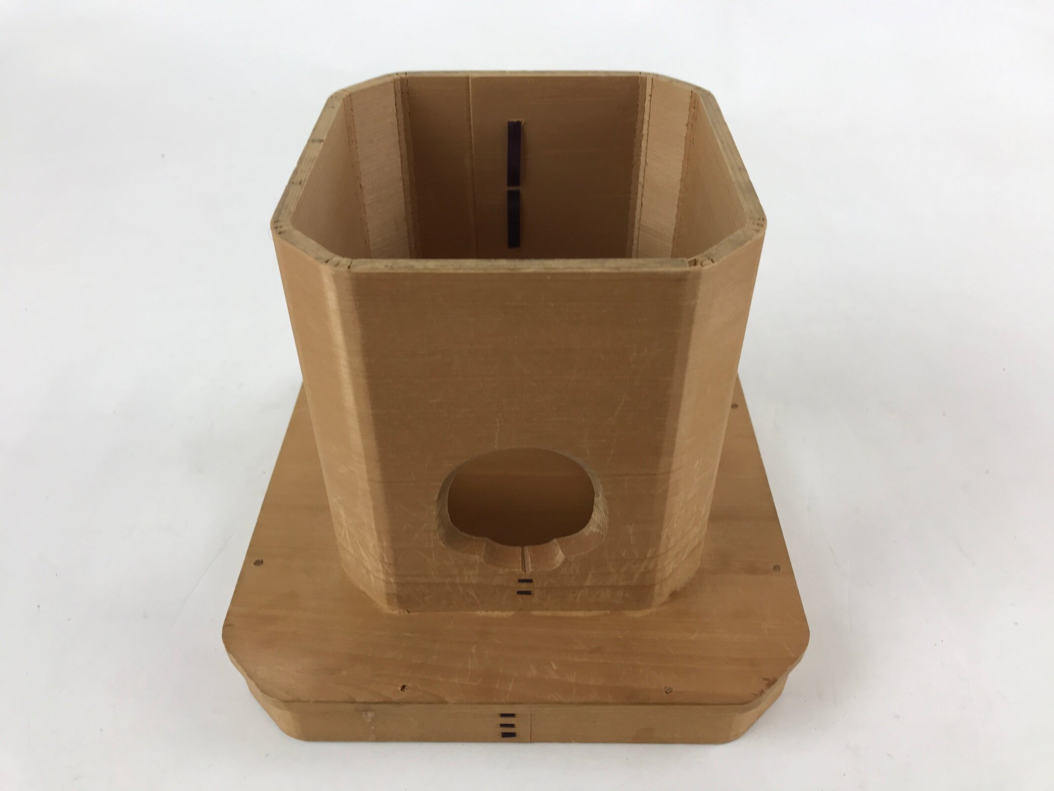 Japanese Shinto Buddhist Wooden Offering Tray Sanbou Vtg Sanpo Altar Brown BA150