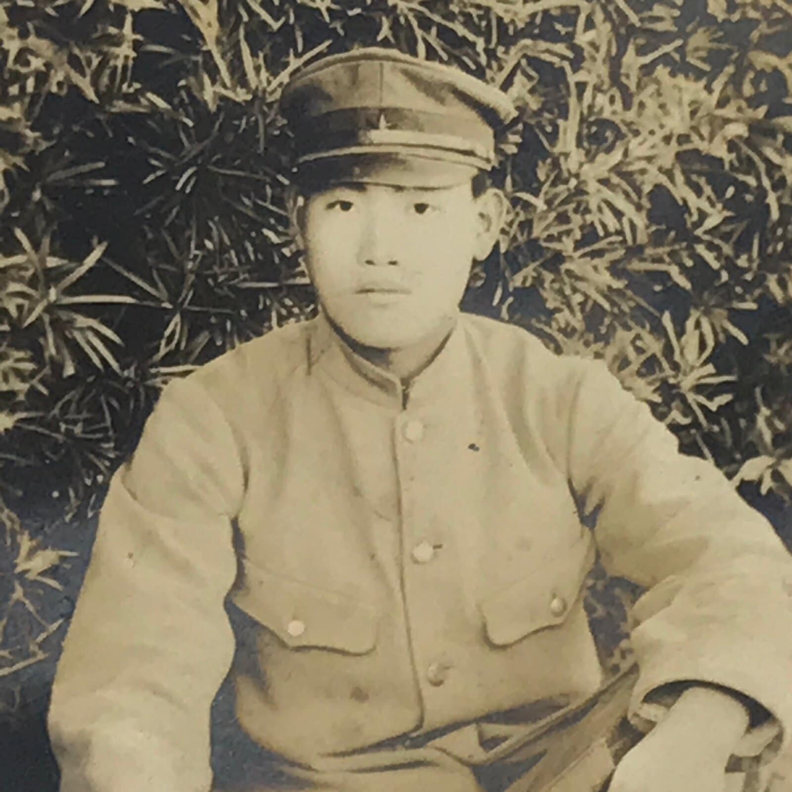 Japanese Showa Boy Student Portrait Photograph Vtg Uniform Sepia Tone PH274