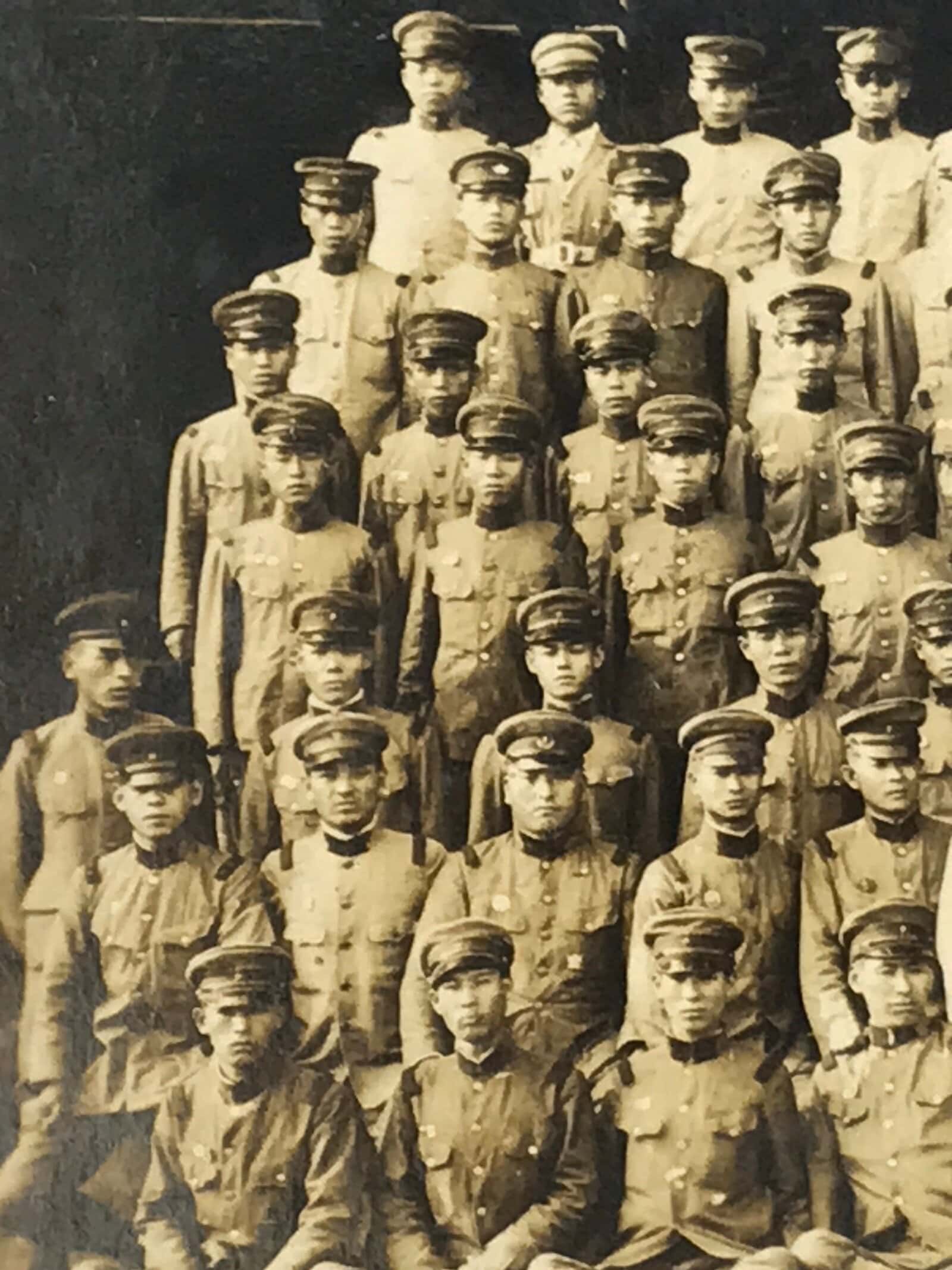 Japanese Showa C1939 Army Reserve Soldiers Photograph Vtg Military Sepia PH161