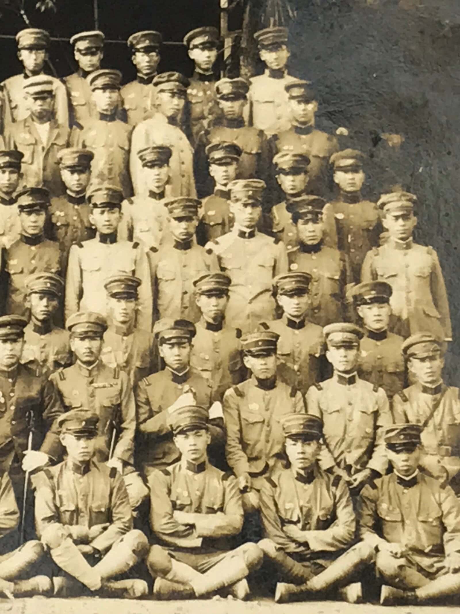 Japanese Showa C1939 Army Reserve Soldiers Photograph Vtg Military Sepia PH161