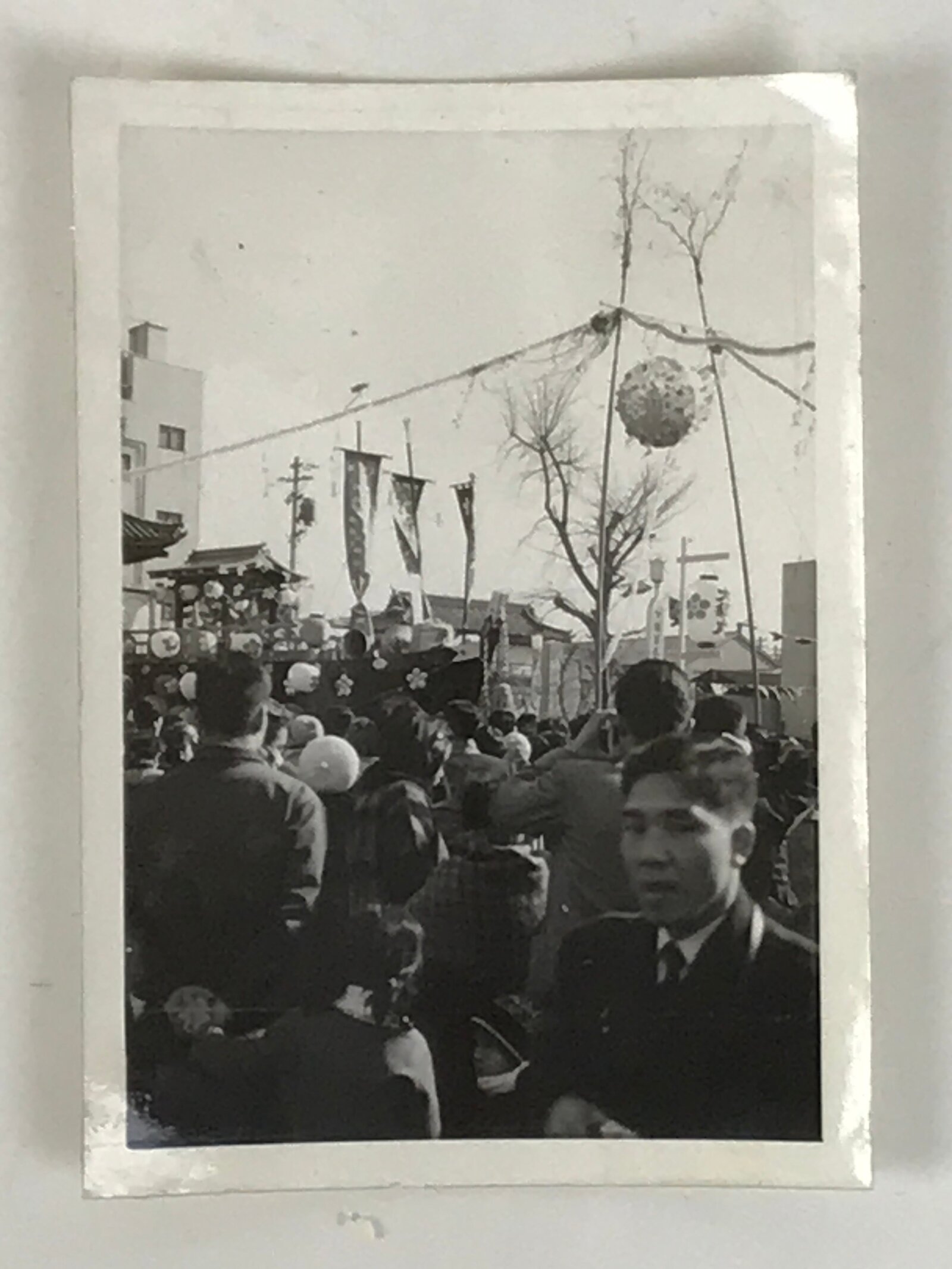 Japanese Showa Festival Parade Float Photograph Vtg Matsuri Black White PH245