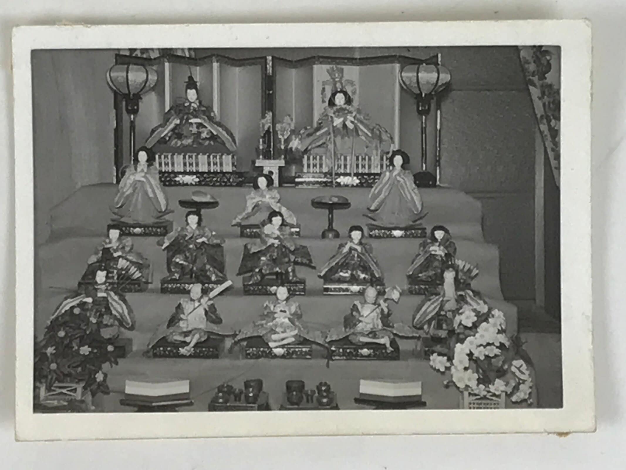 Japanese Showa Hina Matsuri Girls' Day Doll Display Photograph Black White PH252