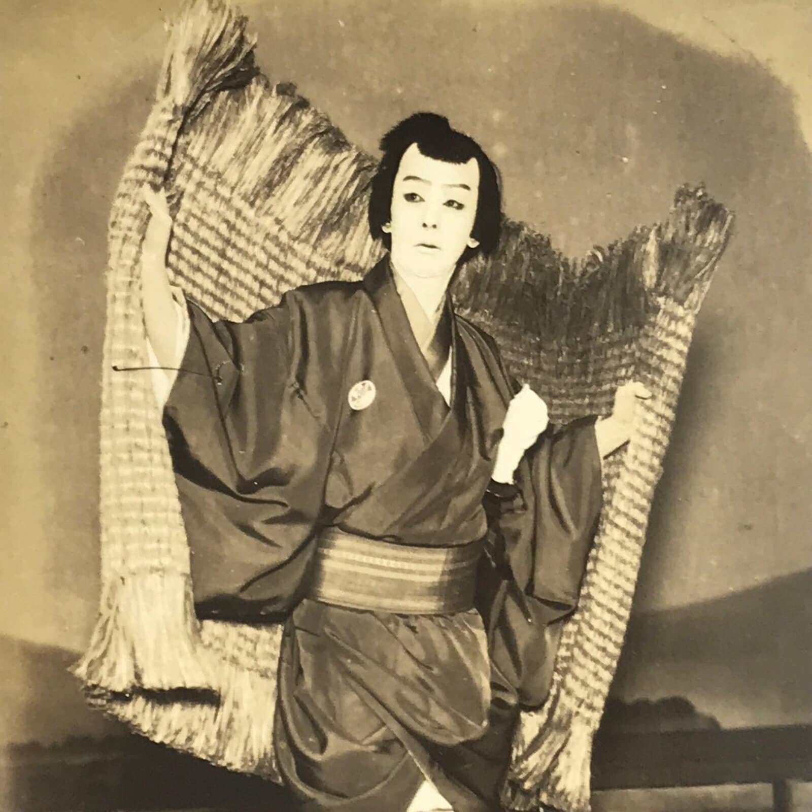 Japanese Showa Kabuki Posed Photograph Vtg Traditional Theatre Sepia Tone PH111