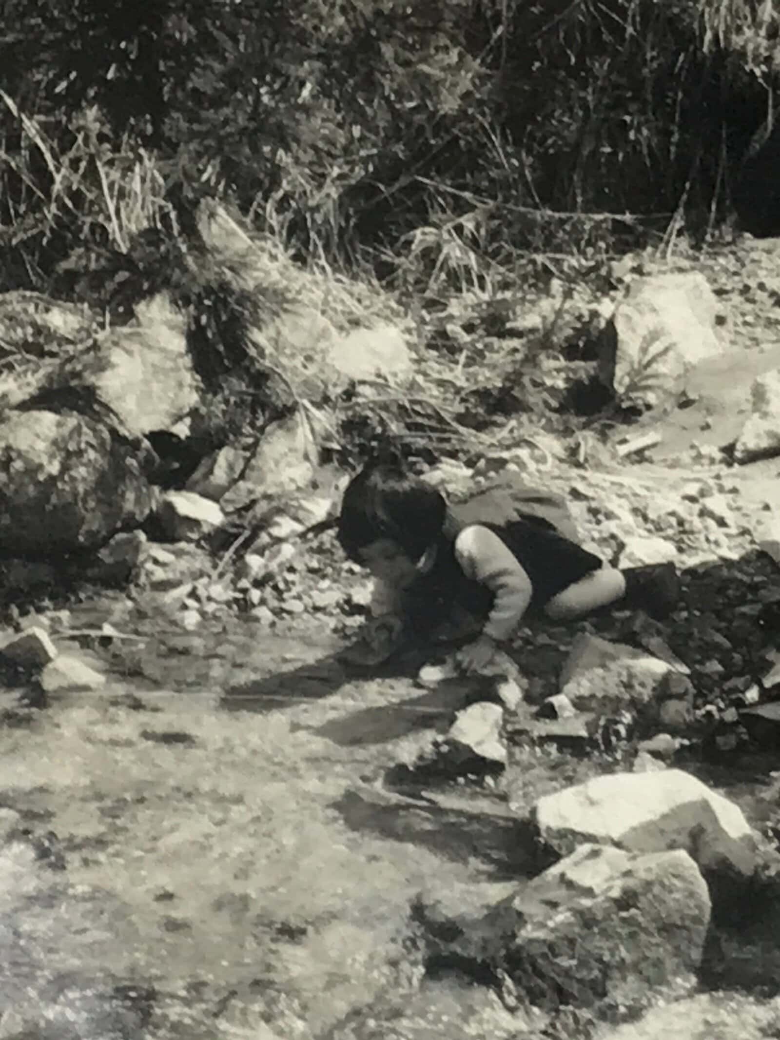 Japanese Showa River Excursion Photograph Vtg Family Children Black White PH212