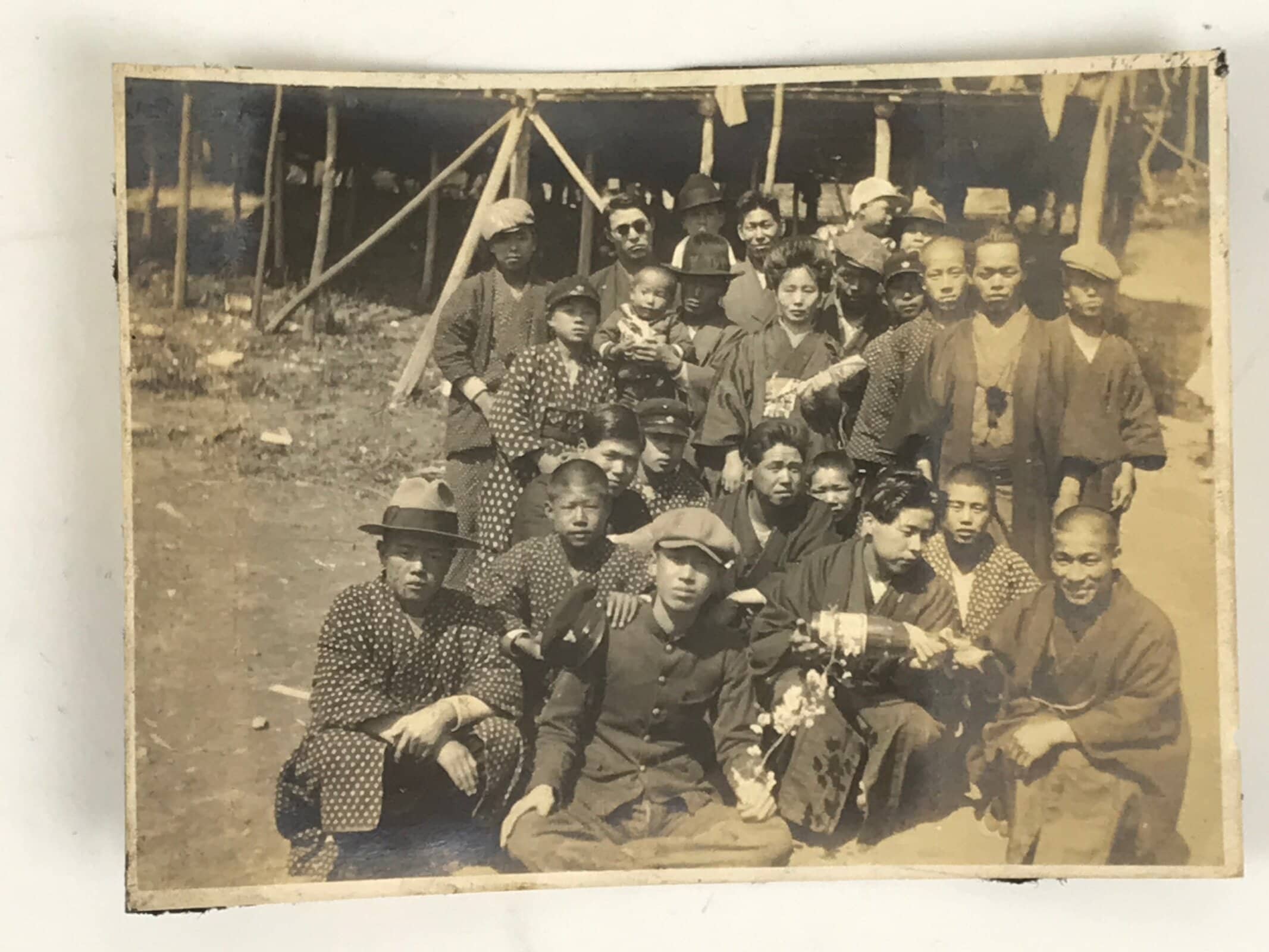 Japanese Showa School Boys Group Photograph Vtg Hakama Celebration Sepia PH230
