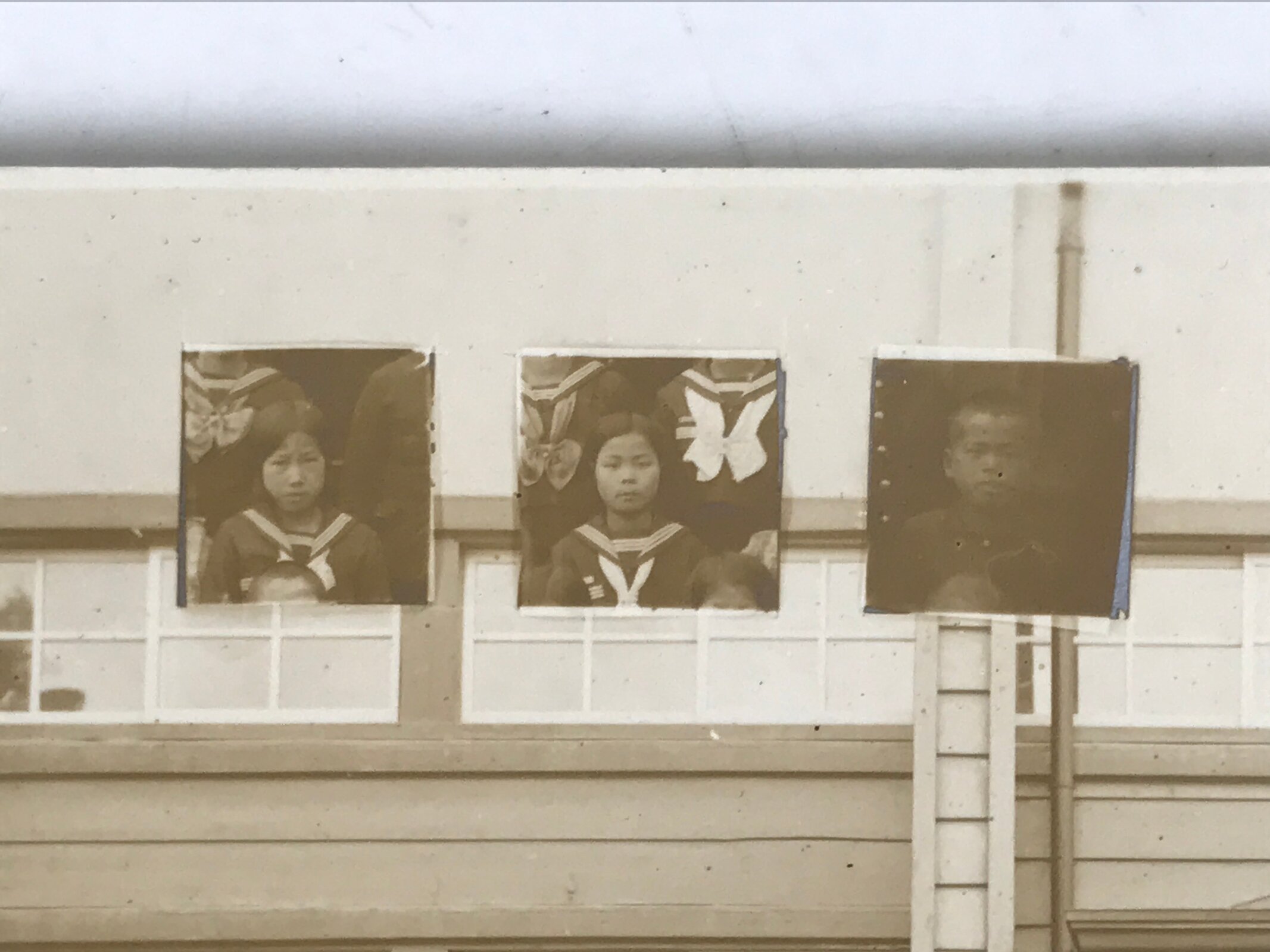Japanese Showa School Class Photograph Vtg Group Student Uniform Sepia Tone PH71
