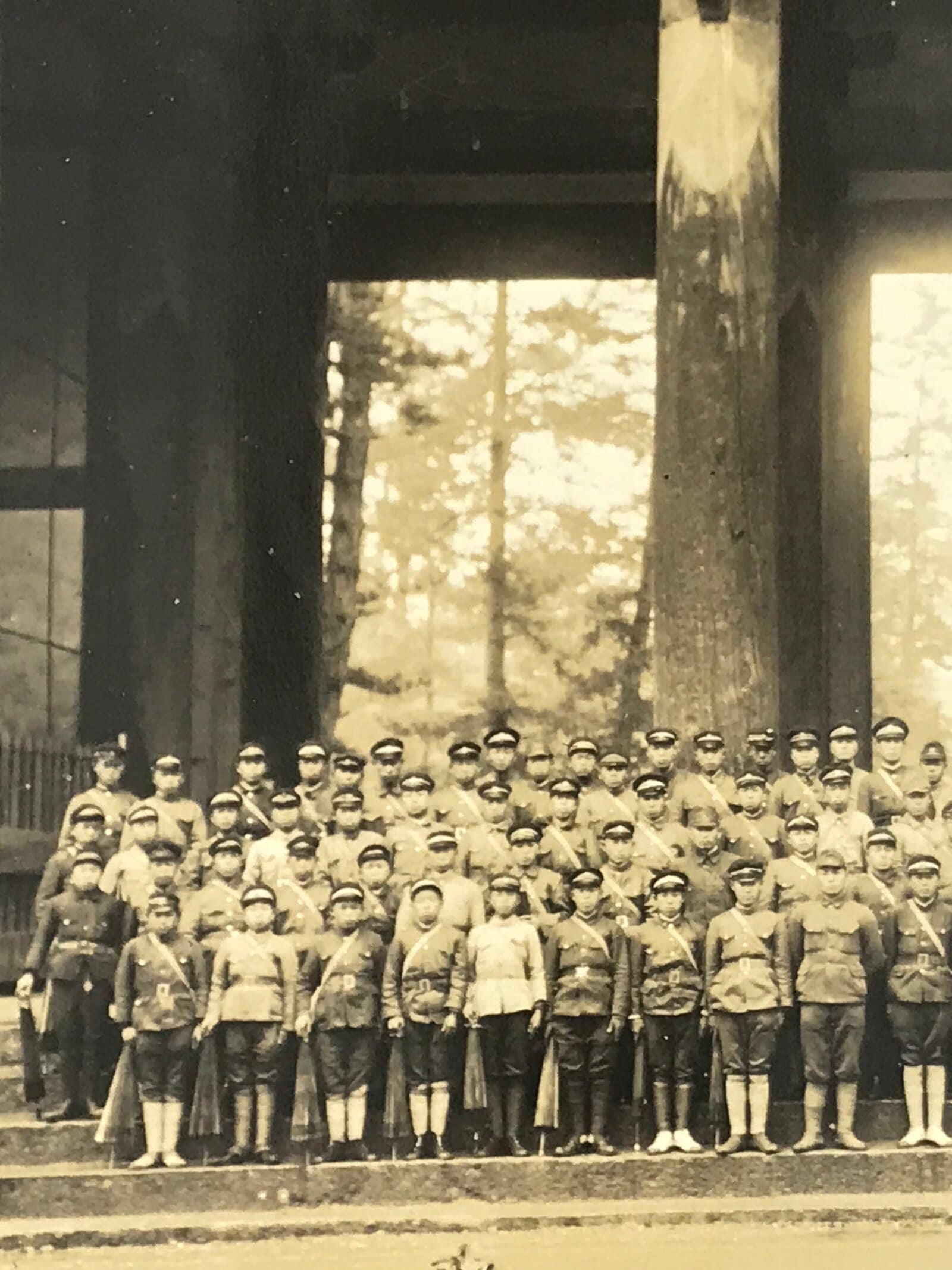 Japanese Showa School Class Trip Photograph Vtg Todaiji Temple Nara Sepia PH140