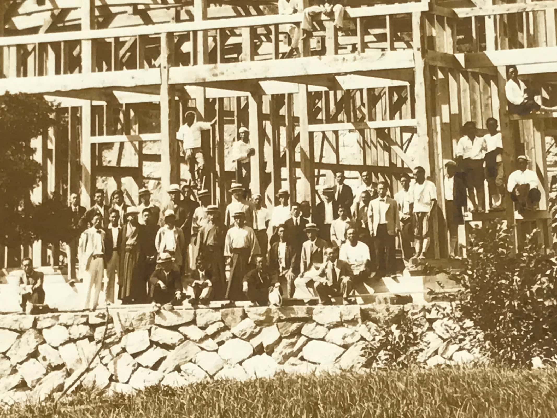 Japanese Showa Wood Frame Home Construction Photograph Vtg Daily Life Sepia PH88