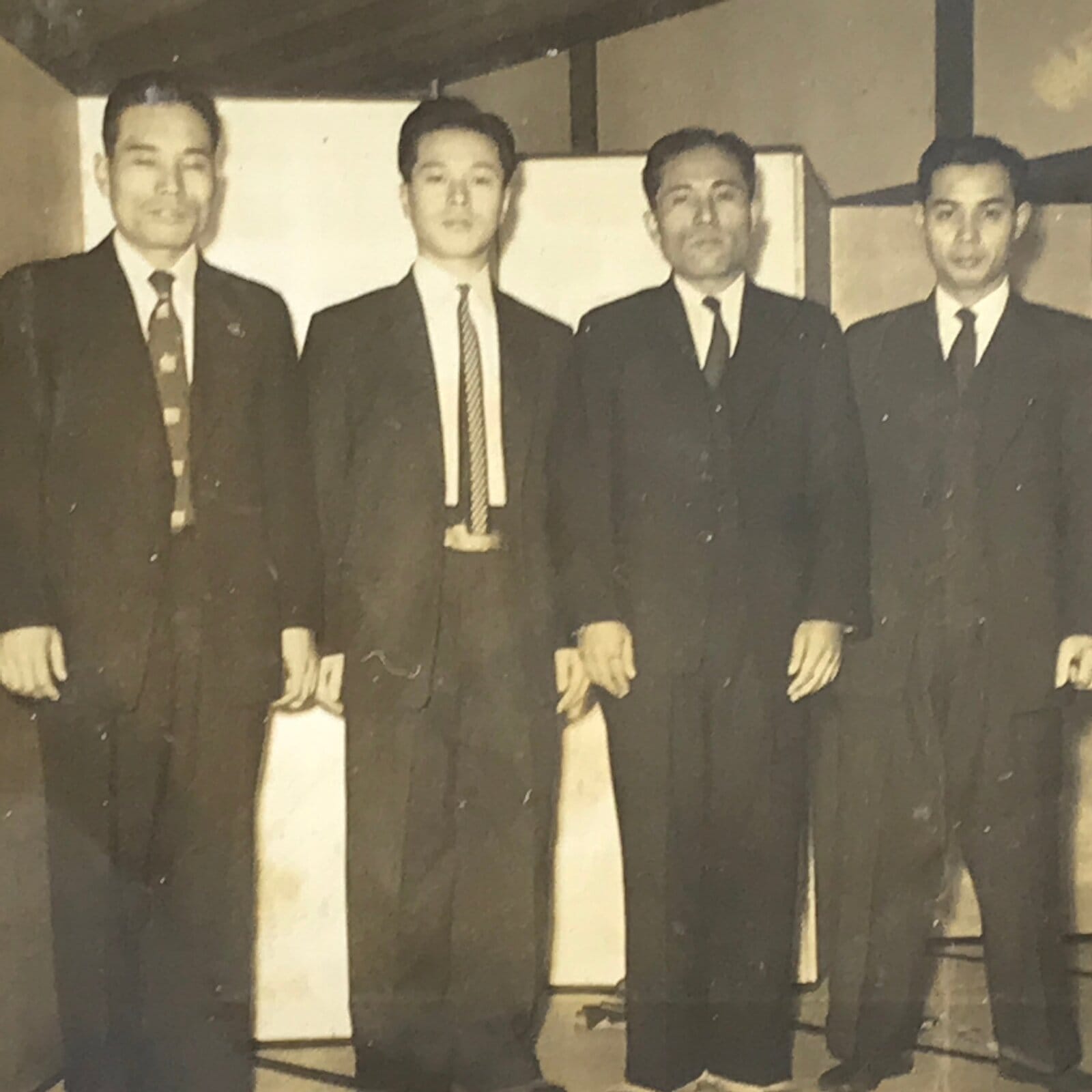 Japanese Showa Work Party Enkai Photograph Vtg Businessmen Sepia Tone PH221