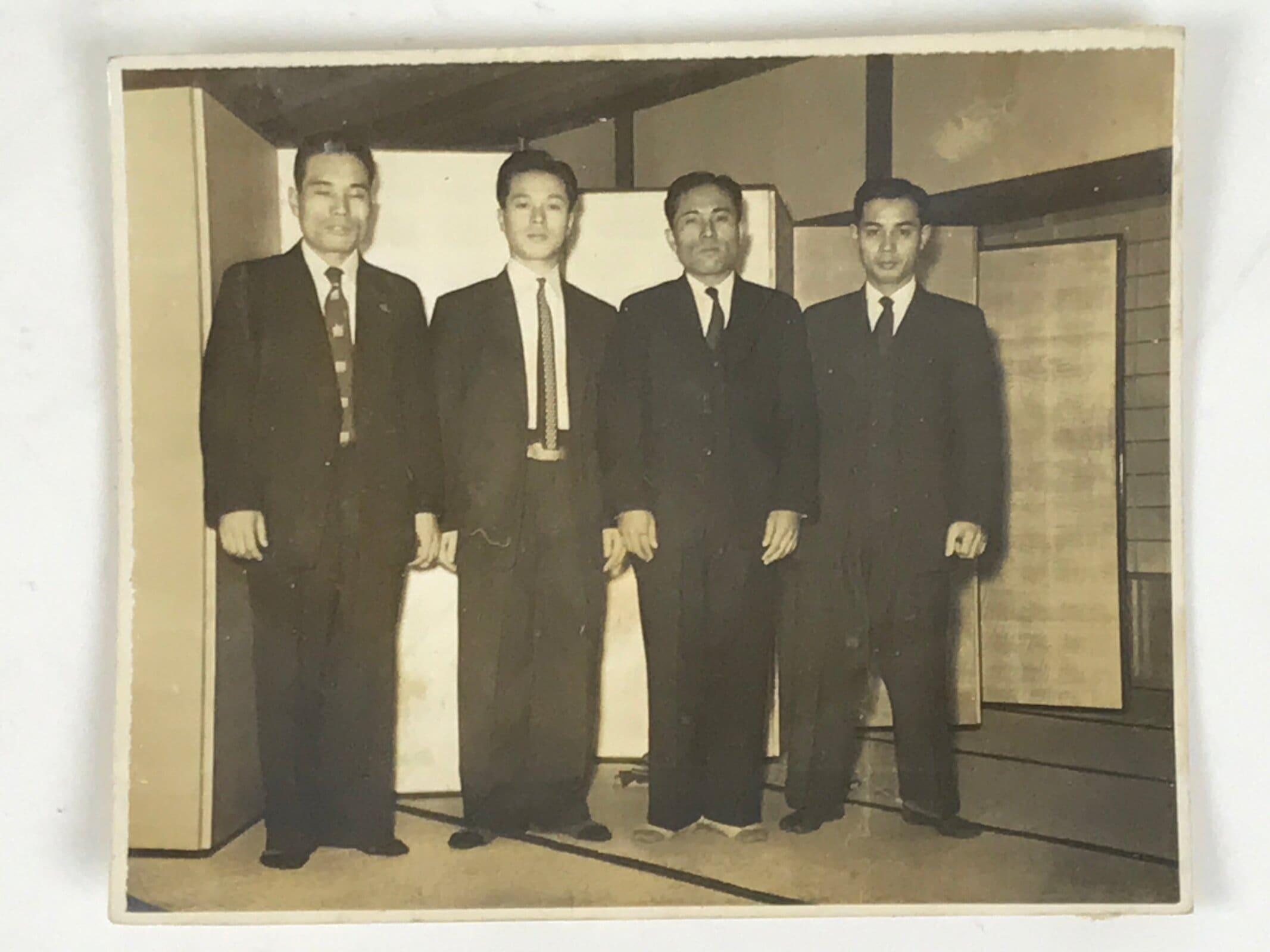 Japanese Showa Work Party Enkai Photograph Vtg Businessmen Sepia Tone PH221
