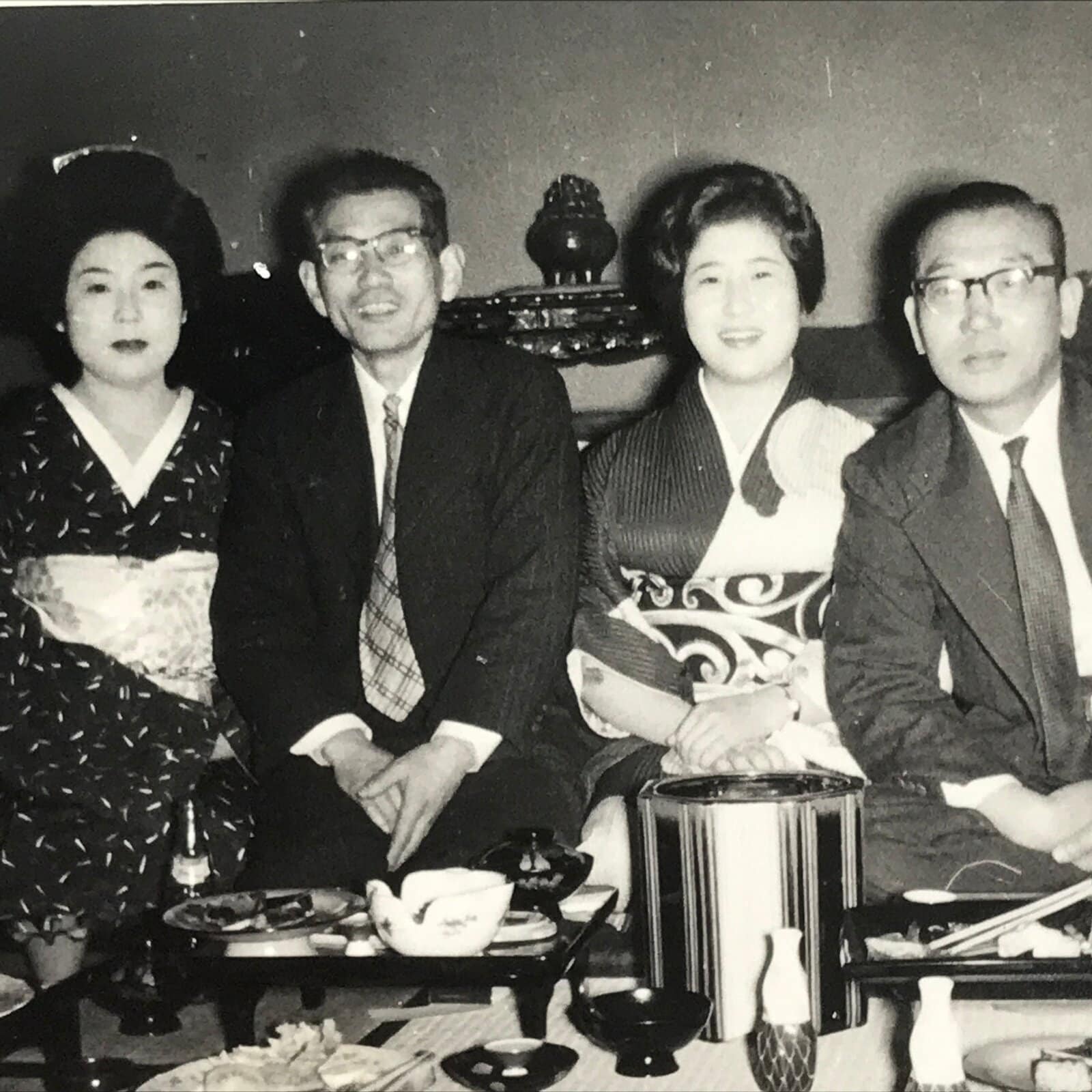 Japanese Showa Work Party Enkai Photograph Vtg Geisha Group Black White PH175