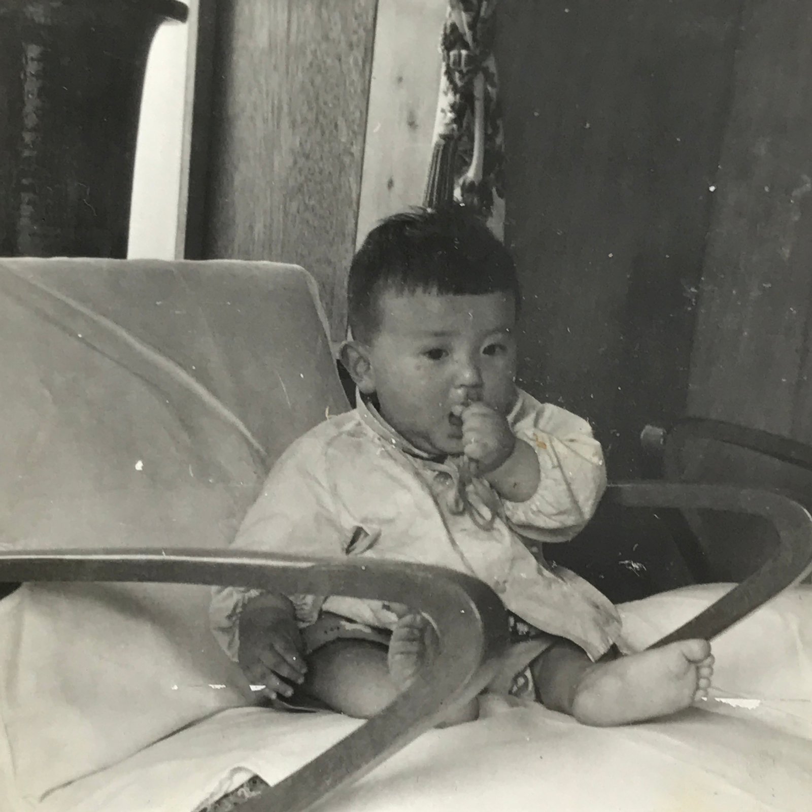 Japanese Showa Young Child Portrait Photograph Boy Daily Life Black White PH199