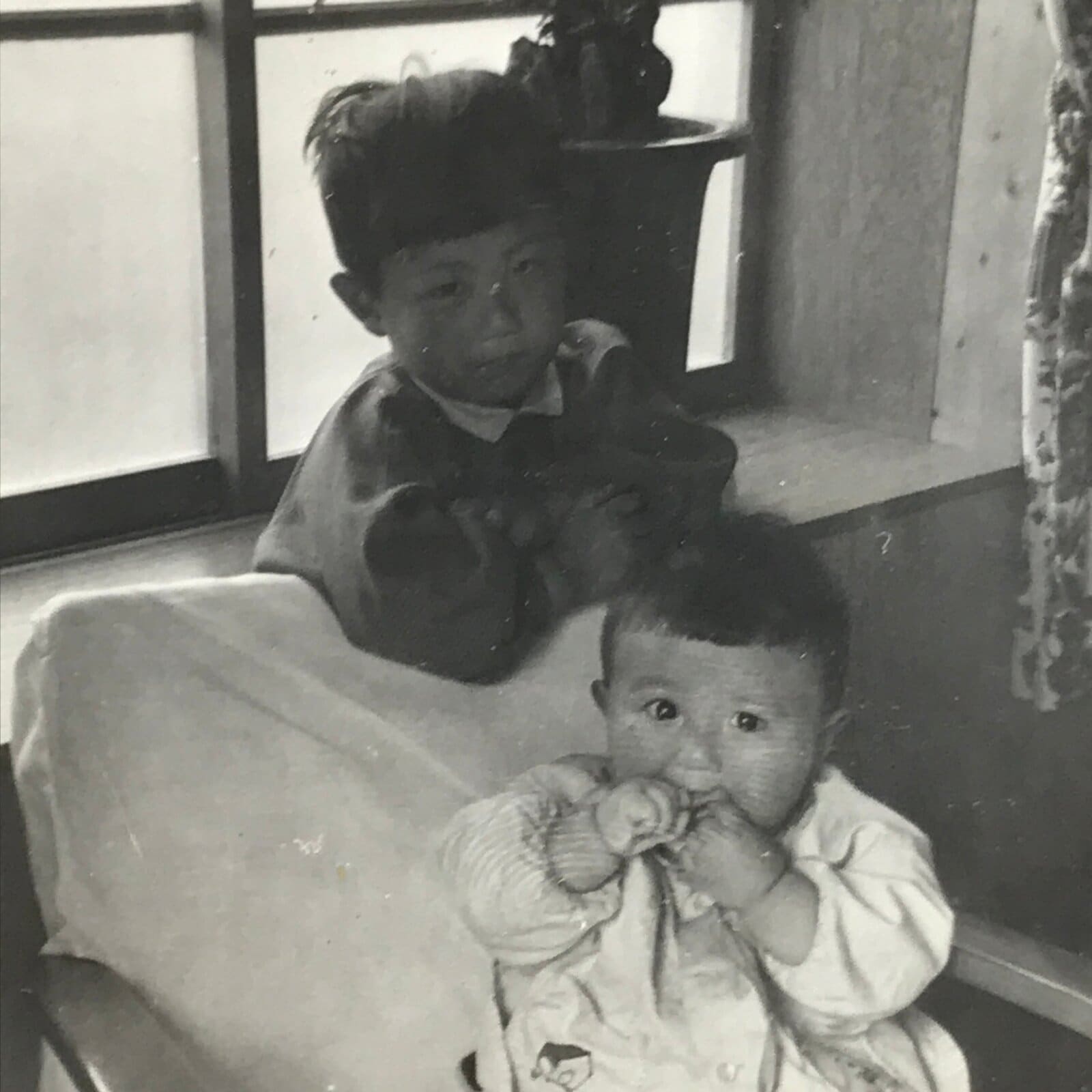 Japanese Showa Young Child Portrait Photograph Boy Daily Life Black White PH205