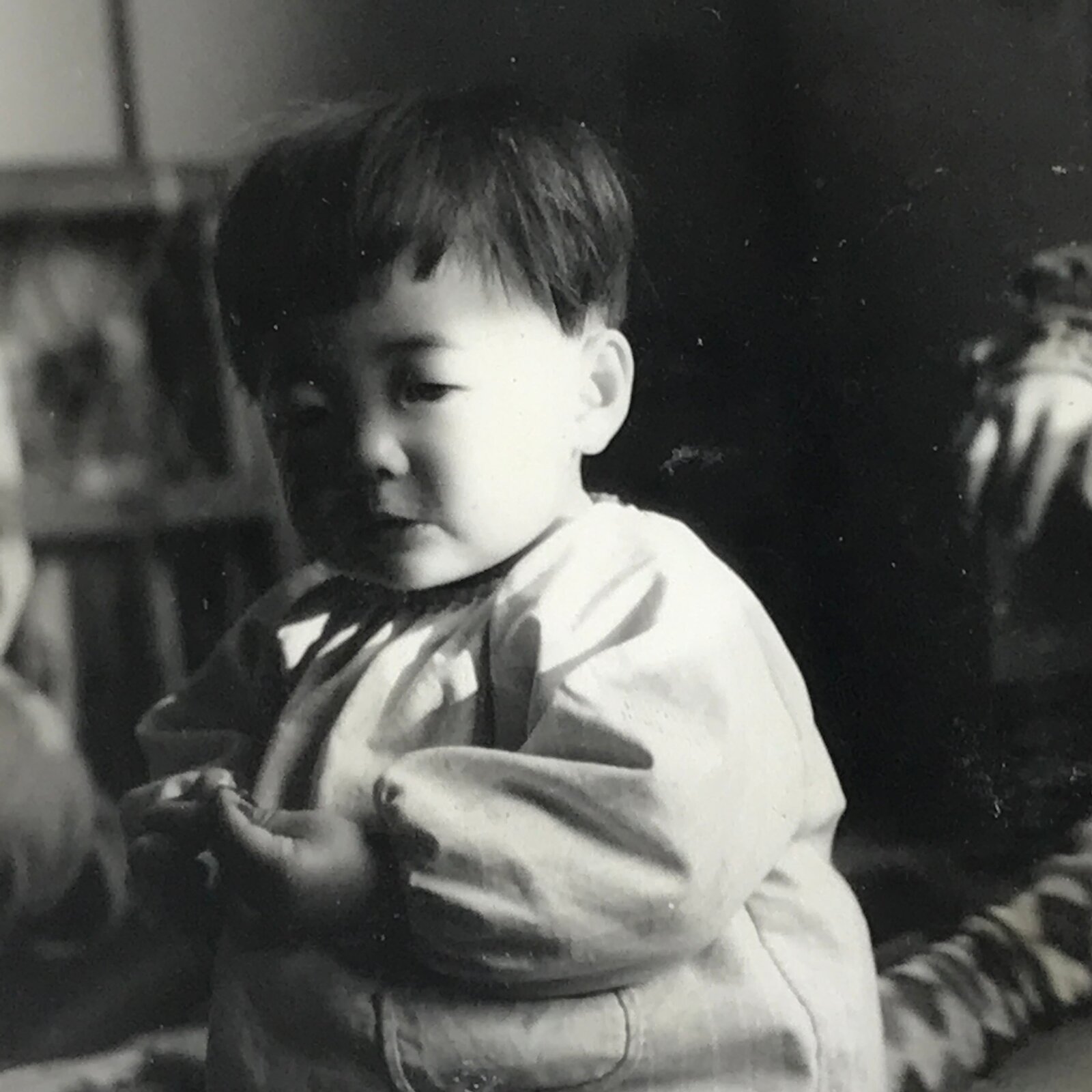 Japanese Showa Young Child Portrait Photograph Boy Daily Life Black White PH247