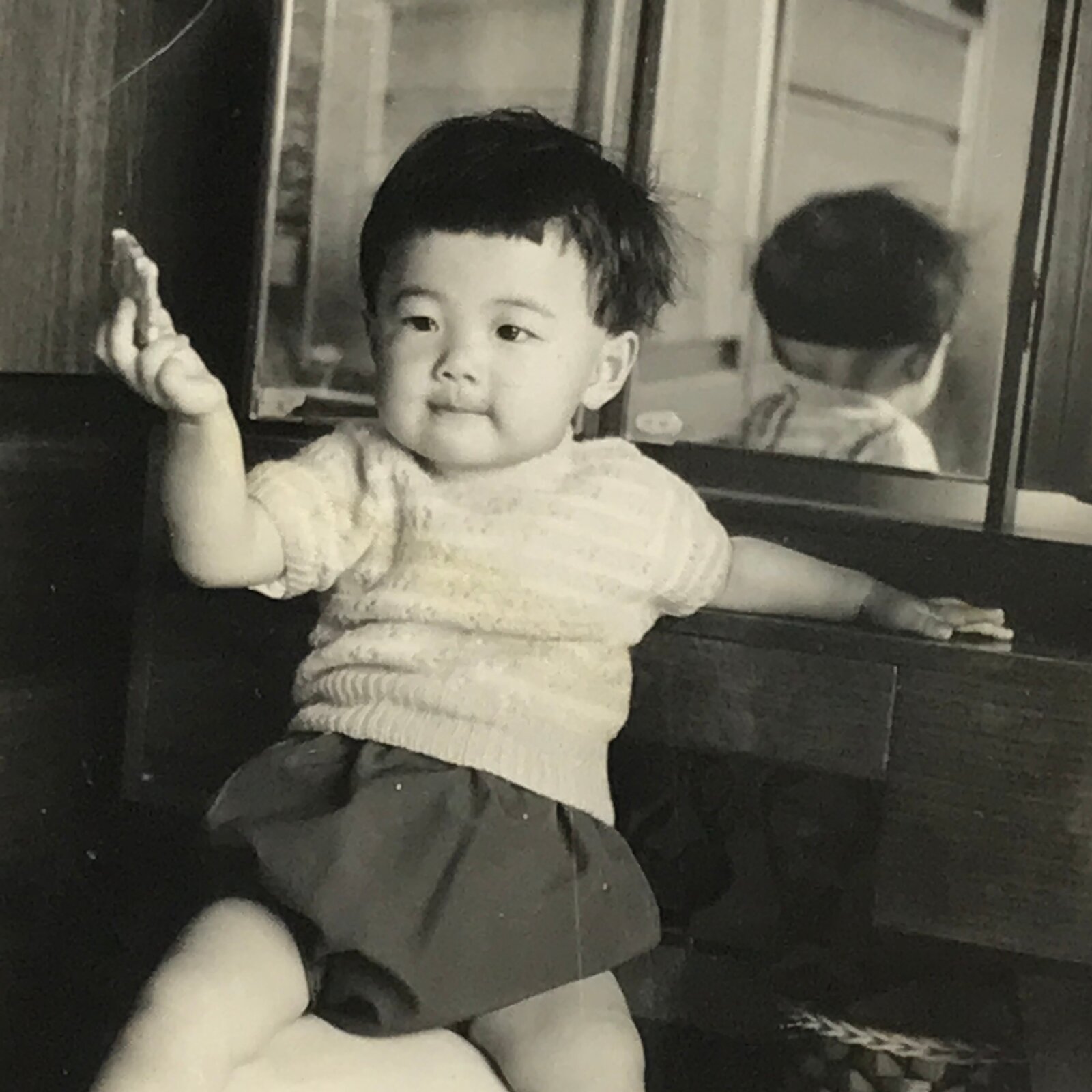 Japanese Showa Young Child Portrait Photograph Boy Daily Life Black White PH250