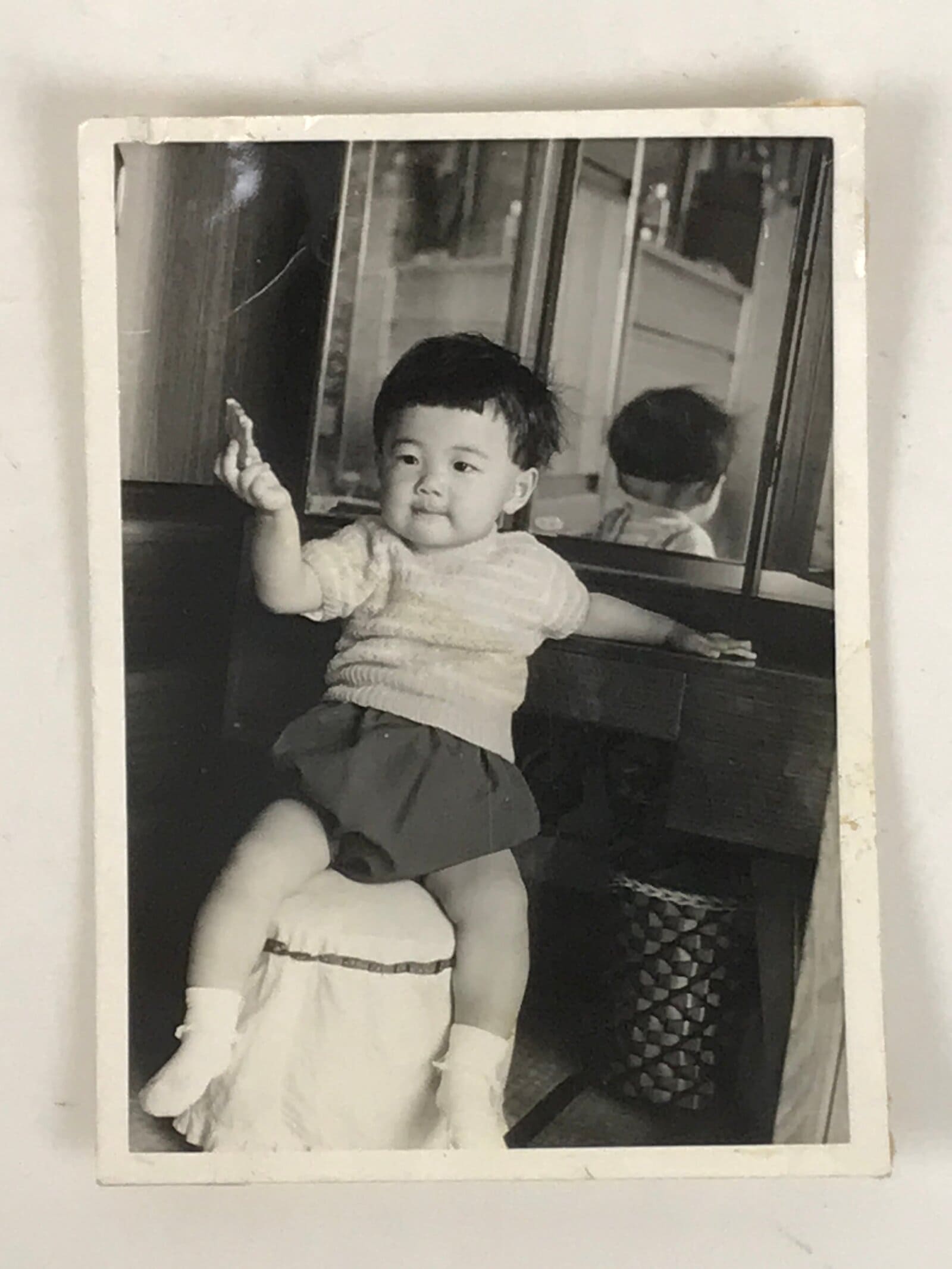 Japanese Showa Young Child Portrait Photograph Boy Daily Life Black White PH250