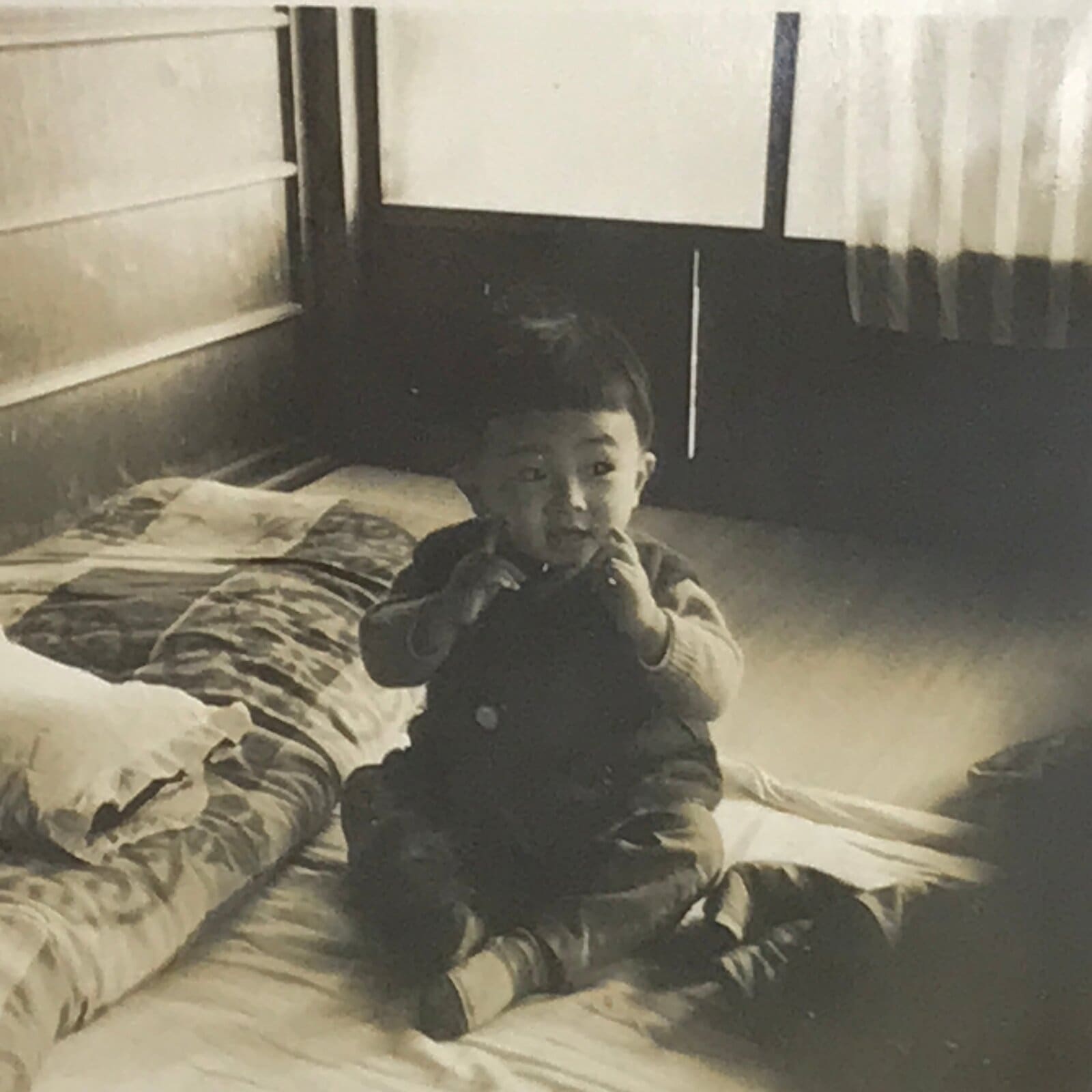 Japanese Showa Young Child Portrait Photograph Boy Daily Life Black White PH260