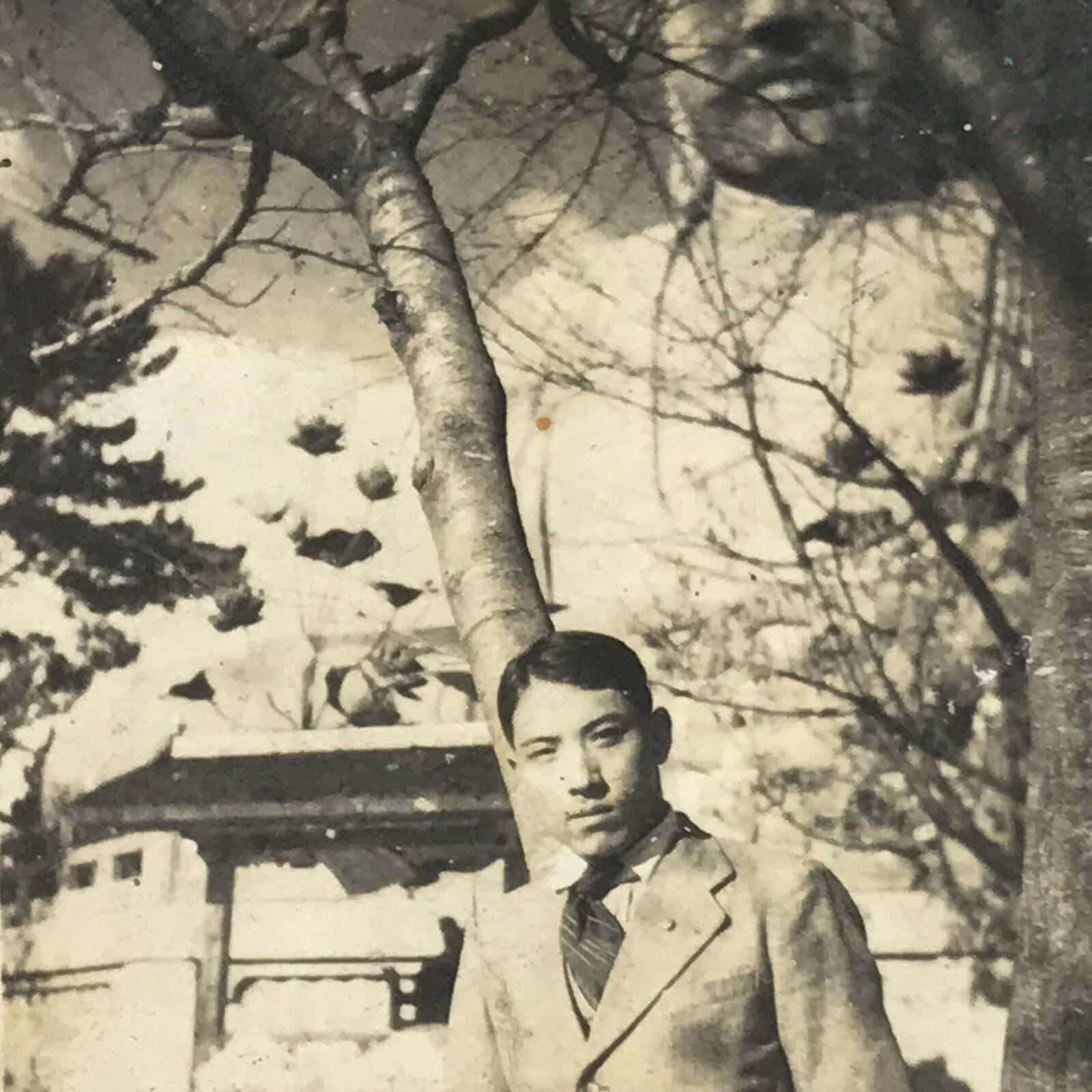 Japanese Shuurakuen Park Giant Buddha Photograph Vtg Aichi Daibutsu Sepia PH278