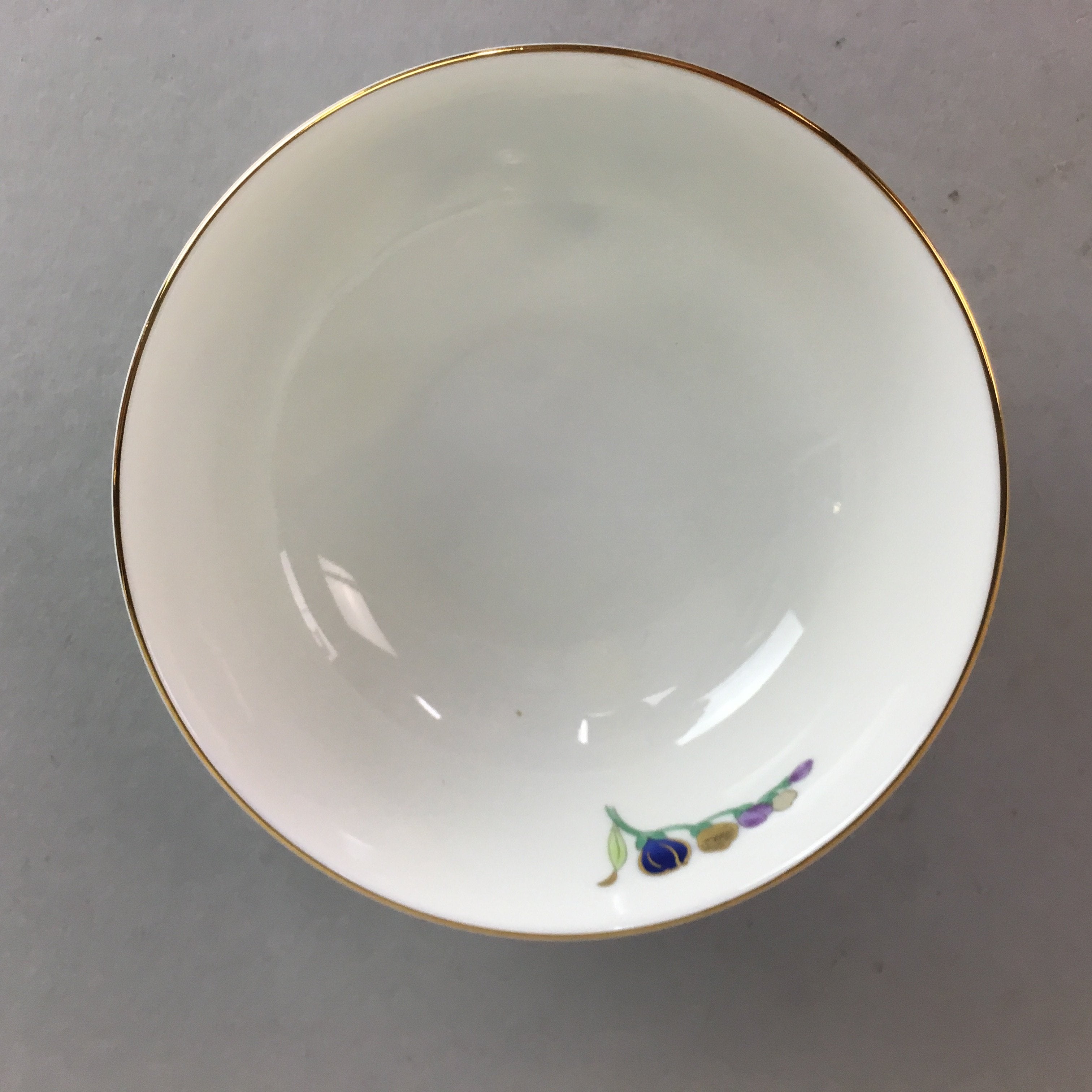 Japanese Small Bowl Vtg Porcelain Floral Design Signed QT58