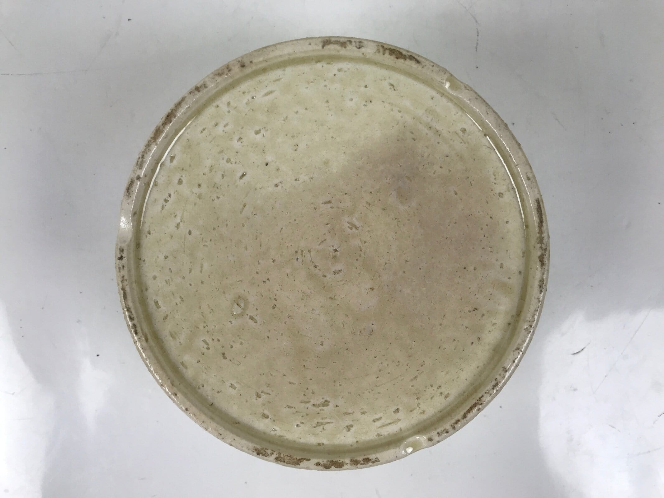 Japanese Small Ceramic Suiban Flower Vase Pottery Ikebana Arrangement Plum Y444