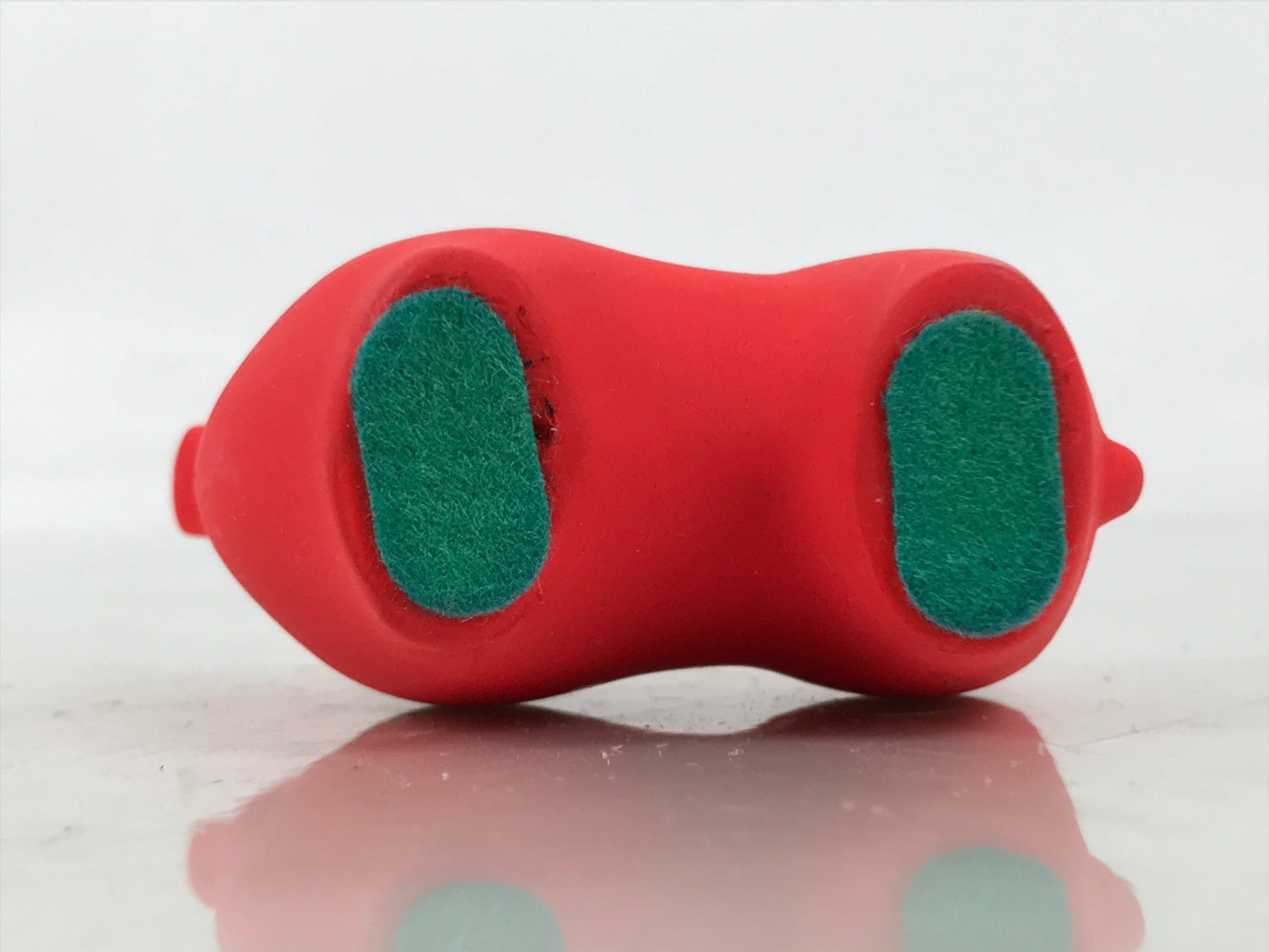 Japanese Small Clay Cow Figurine Vtg Zodiac Ushi Okimono Statue Decor Red ST78