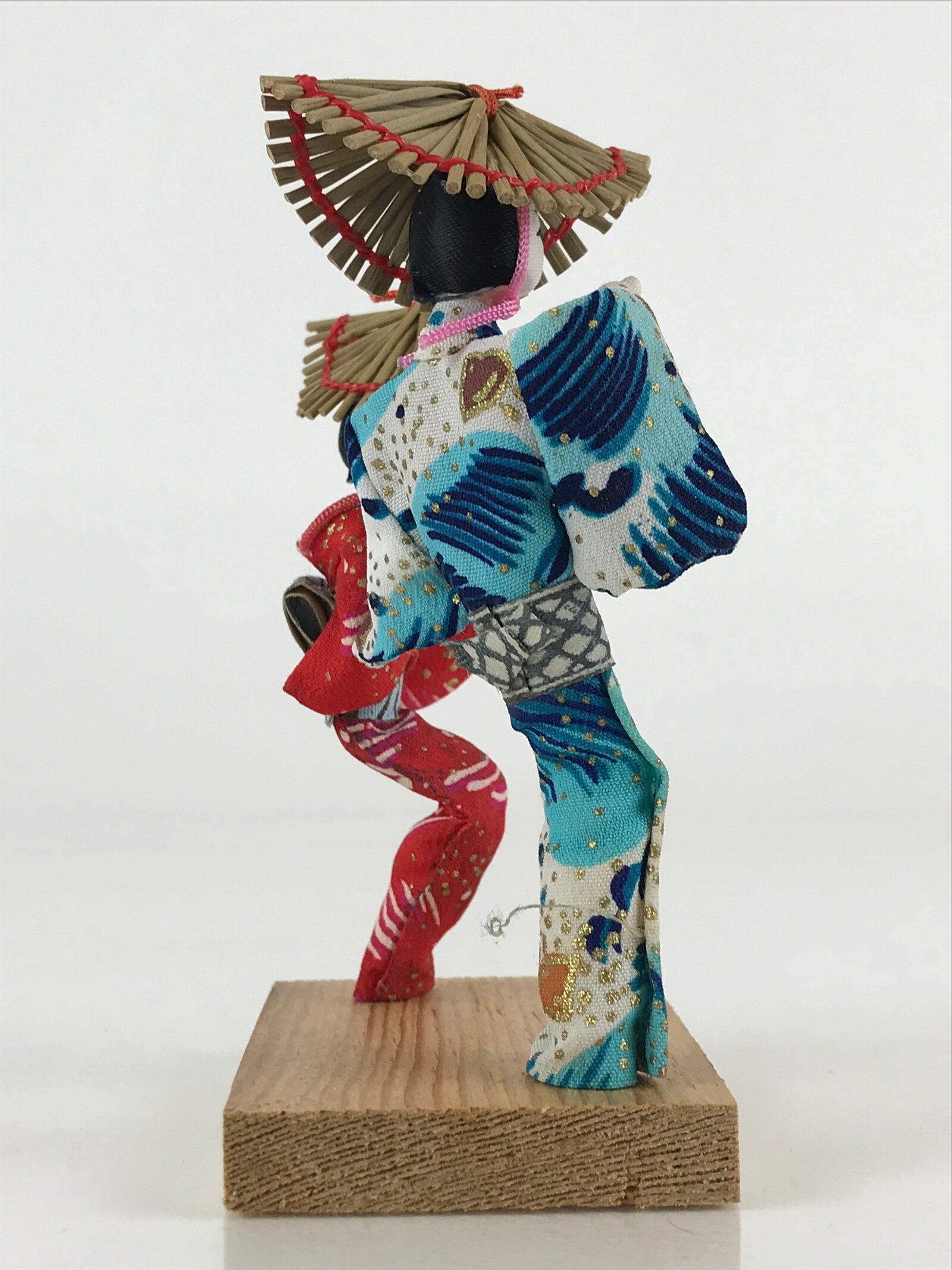 Japanese Small Ornament Vtg Handmade Kimono Awaodori Dance Figurine PX648