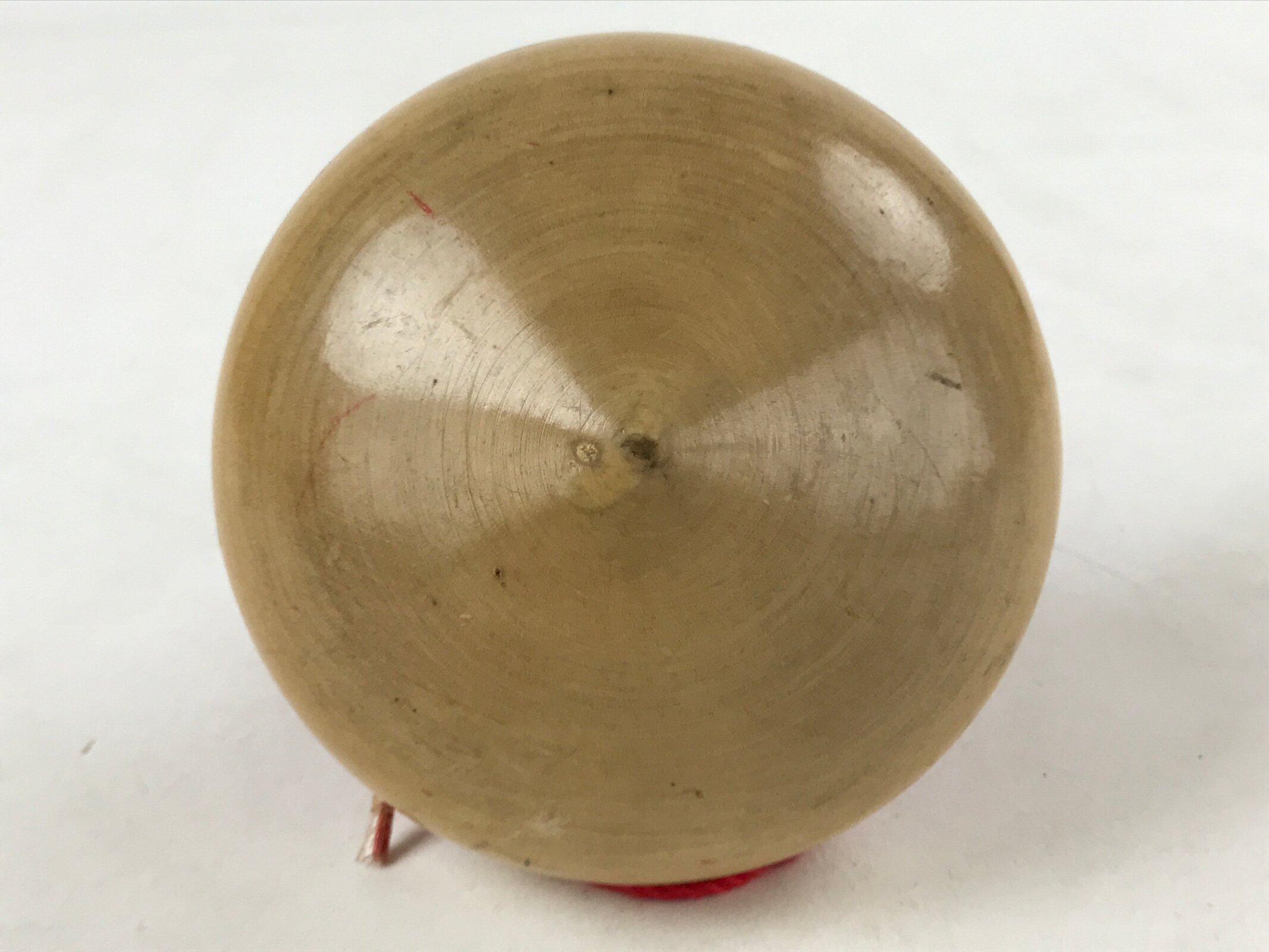 Japanese Spinning Top W/ Removable Handler Vtg Wooden Koma Toy Red Green JK660