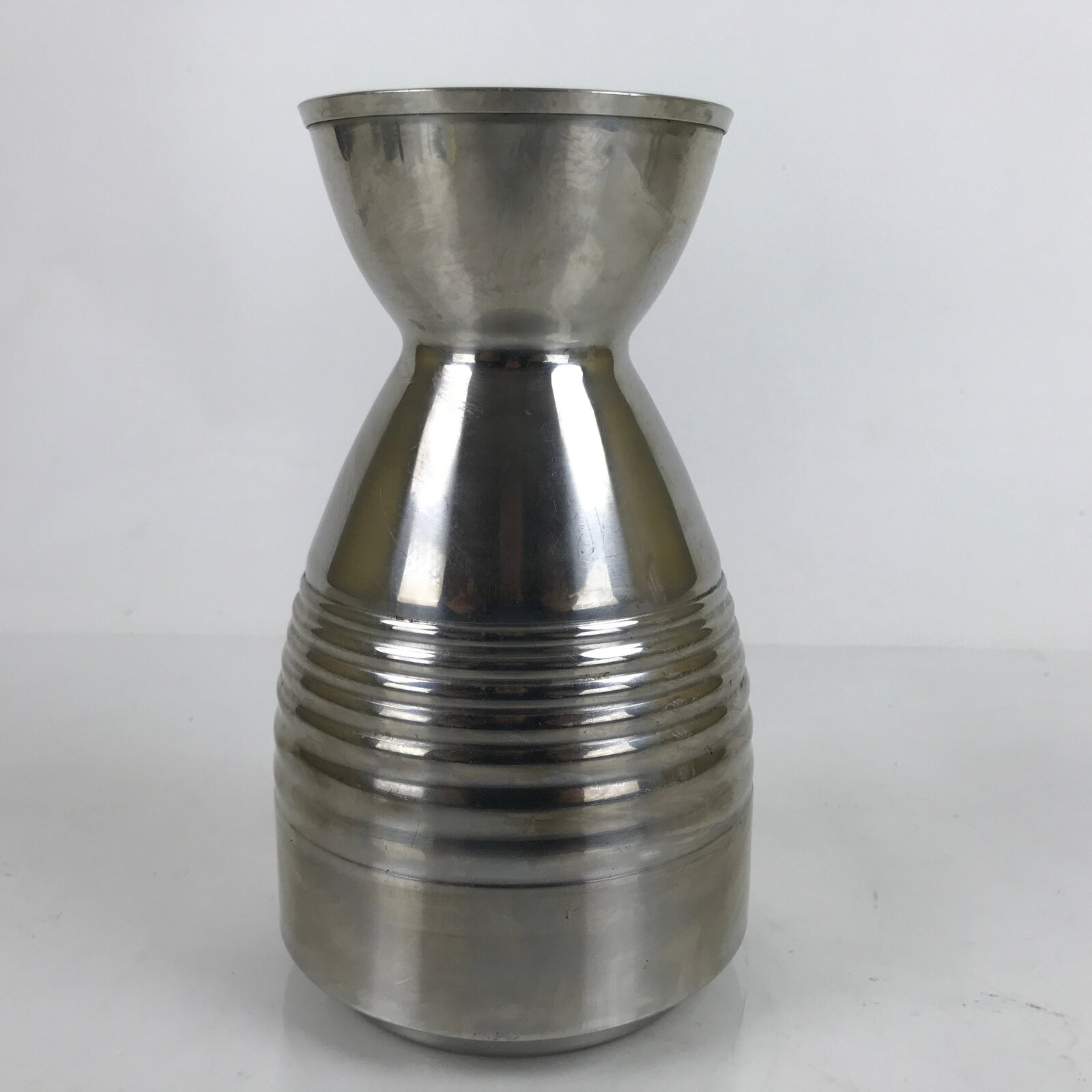 Japanese Stainless Steel Dashi Container Vtg 1300ml Soup Pitcher Lines TS691