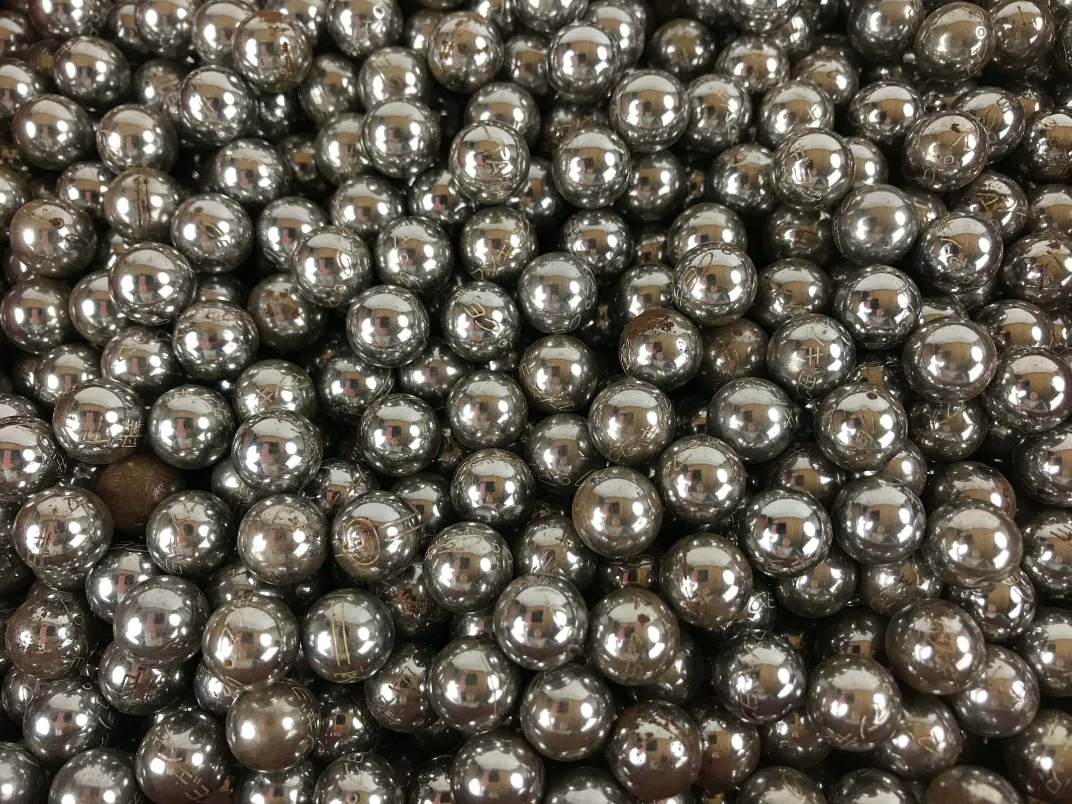 Japanese Steel Pachinko Balls Vtg Slot Game Metal Pieces Variety Silver JK669