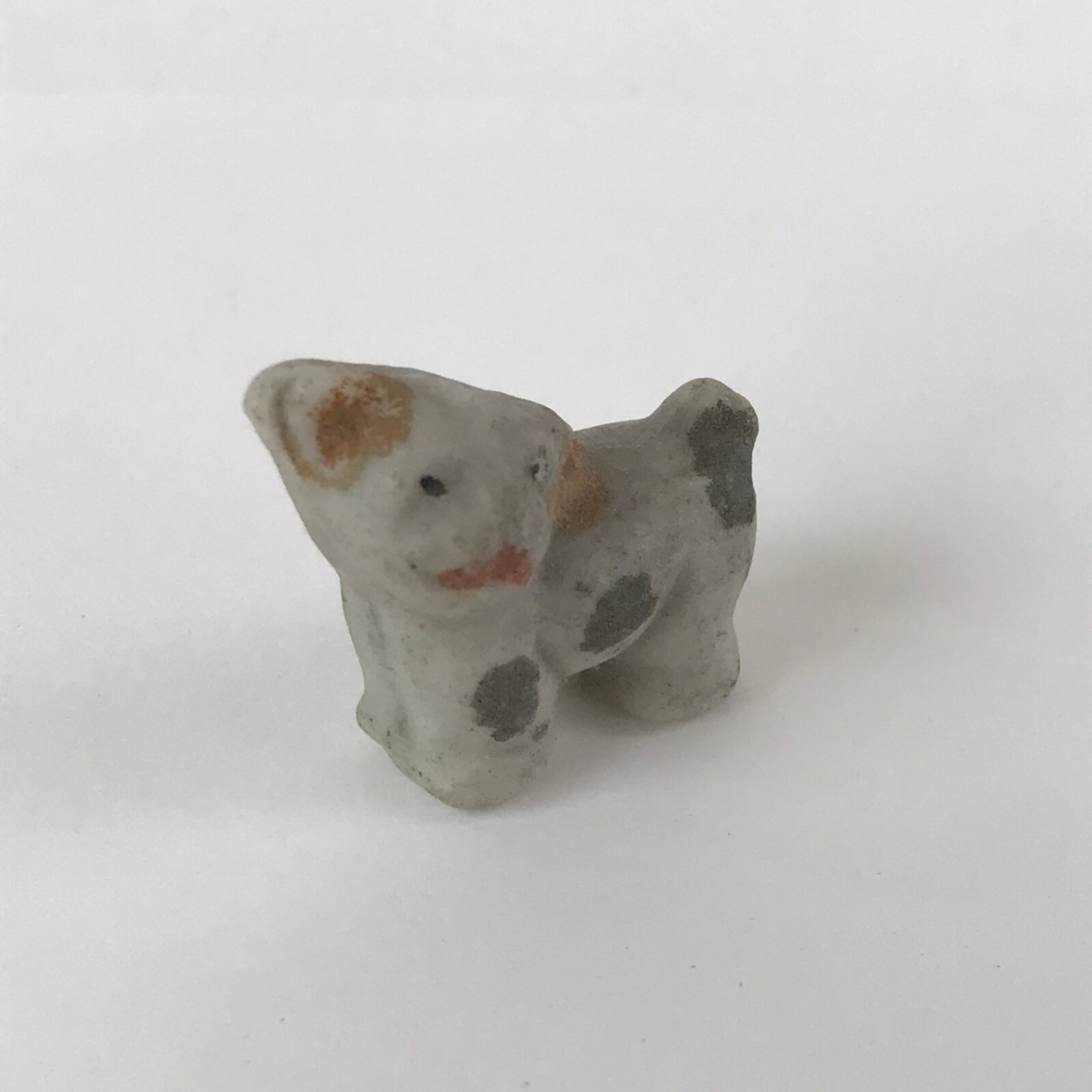 Japanese Stone Carving Doll Cat Figurine Vtg Small Ornament Okimono KF587