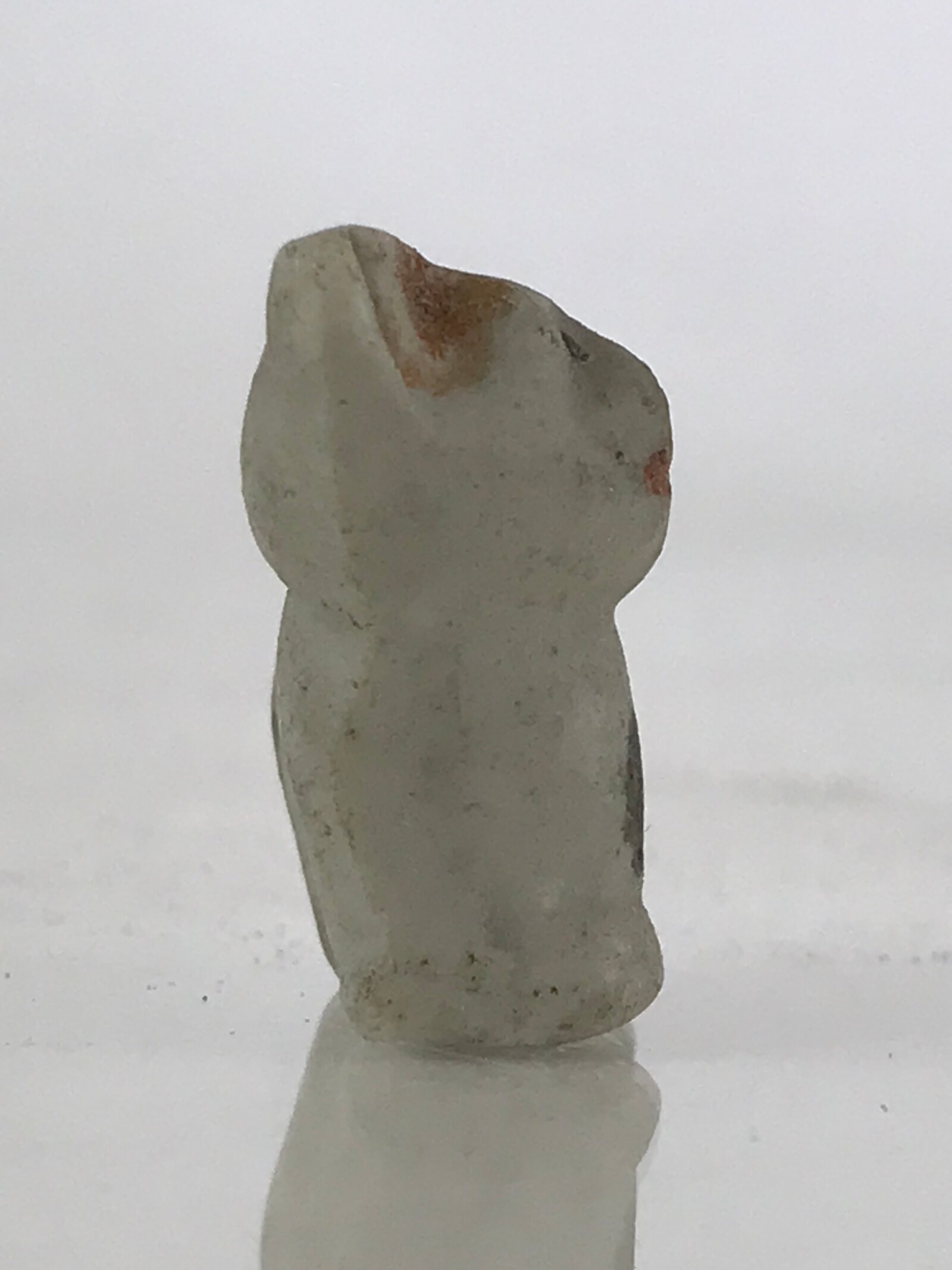 Japanese Stone Carving Doll Cat Figurine Vtg Small Ornament Okimono KF587