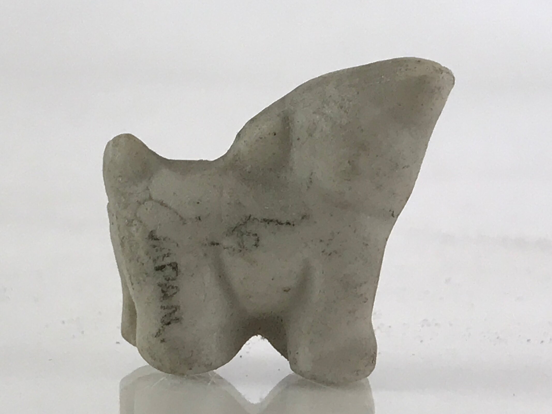 Japanese Stone Carving Doll Cat Figurine Vtg Small Ornament Okimono KF587