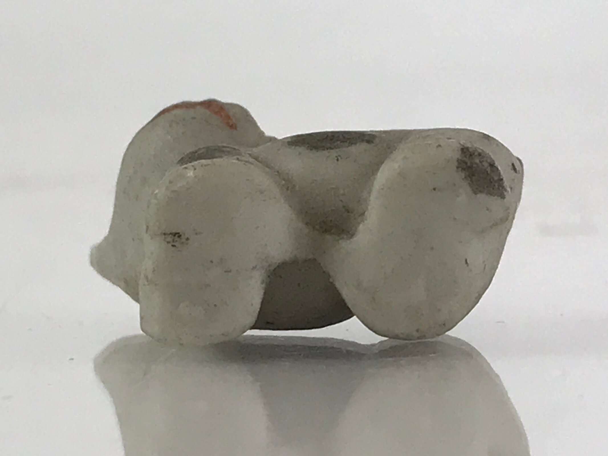 Japanese Stone Carving Doll Cat Figurine Vtg Small Ornament Okimono KF587